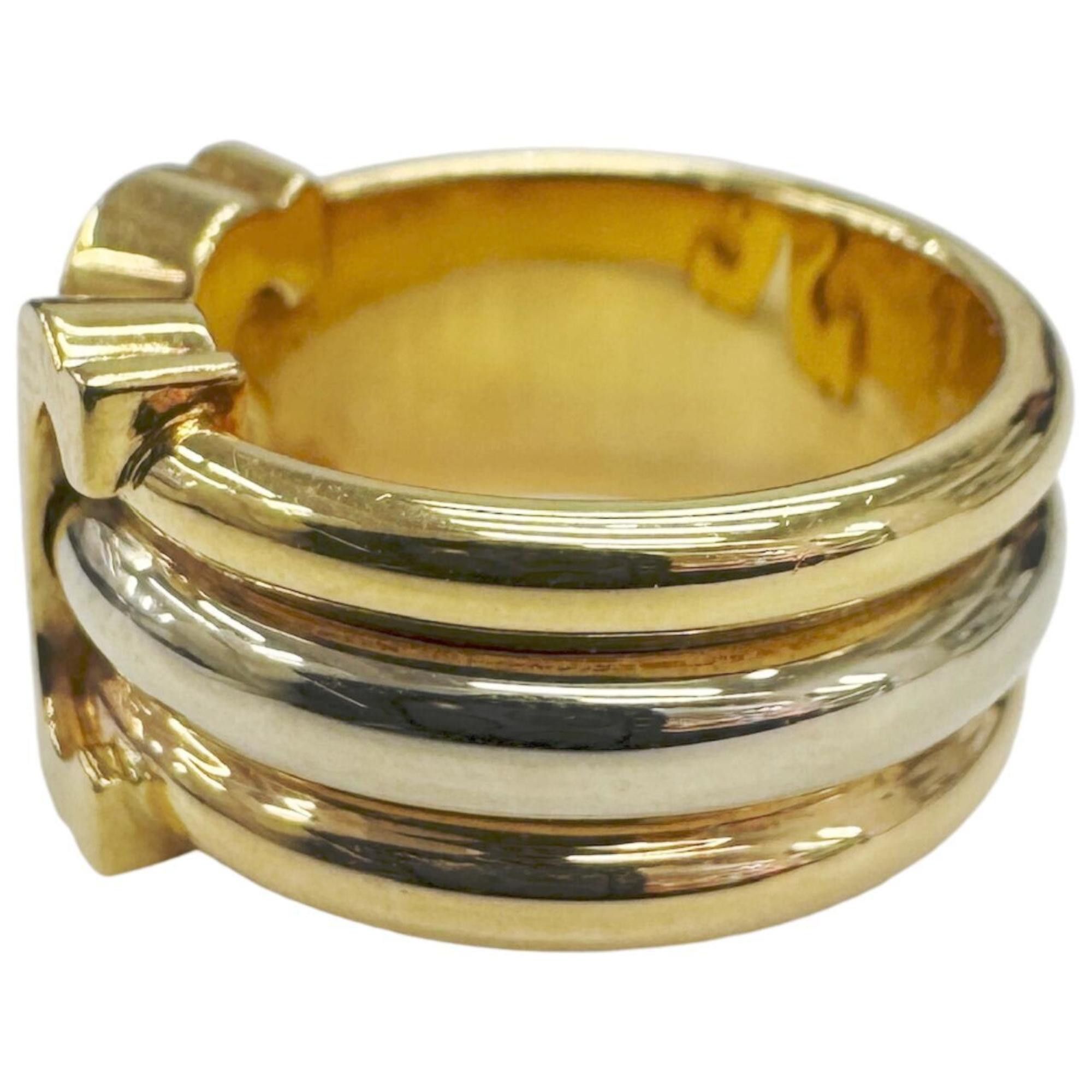 Cartier Cartier 2C Ring, Three-Color, 18K Yellow Gold, Pink White Size 49, Women's Ring Size ONE SIZE - 5 Thumbnail