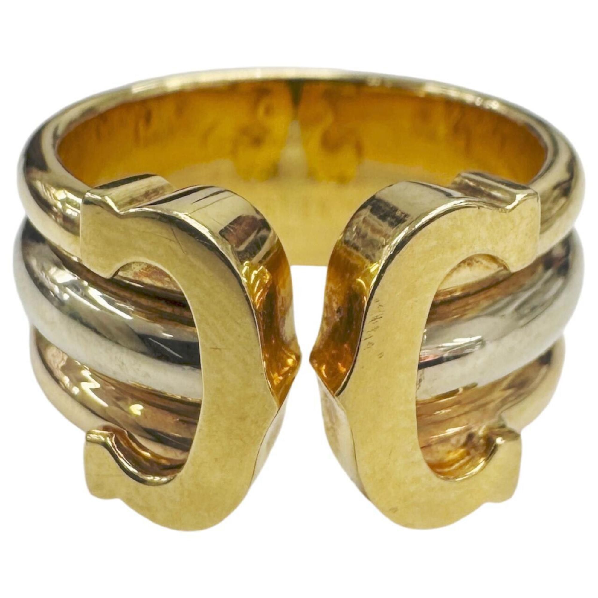 Cartier Cartier 2C Ring, Three-Color, 18K Yellow Gold, Pink White Size 49, Women's Ring Size ONE SIZE - 2 Thumbnail