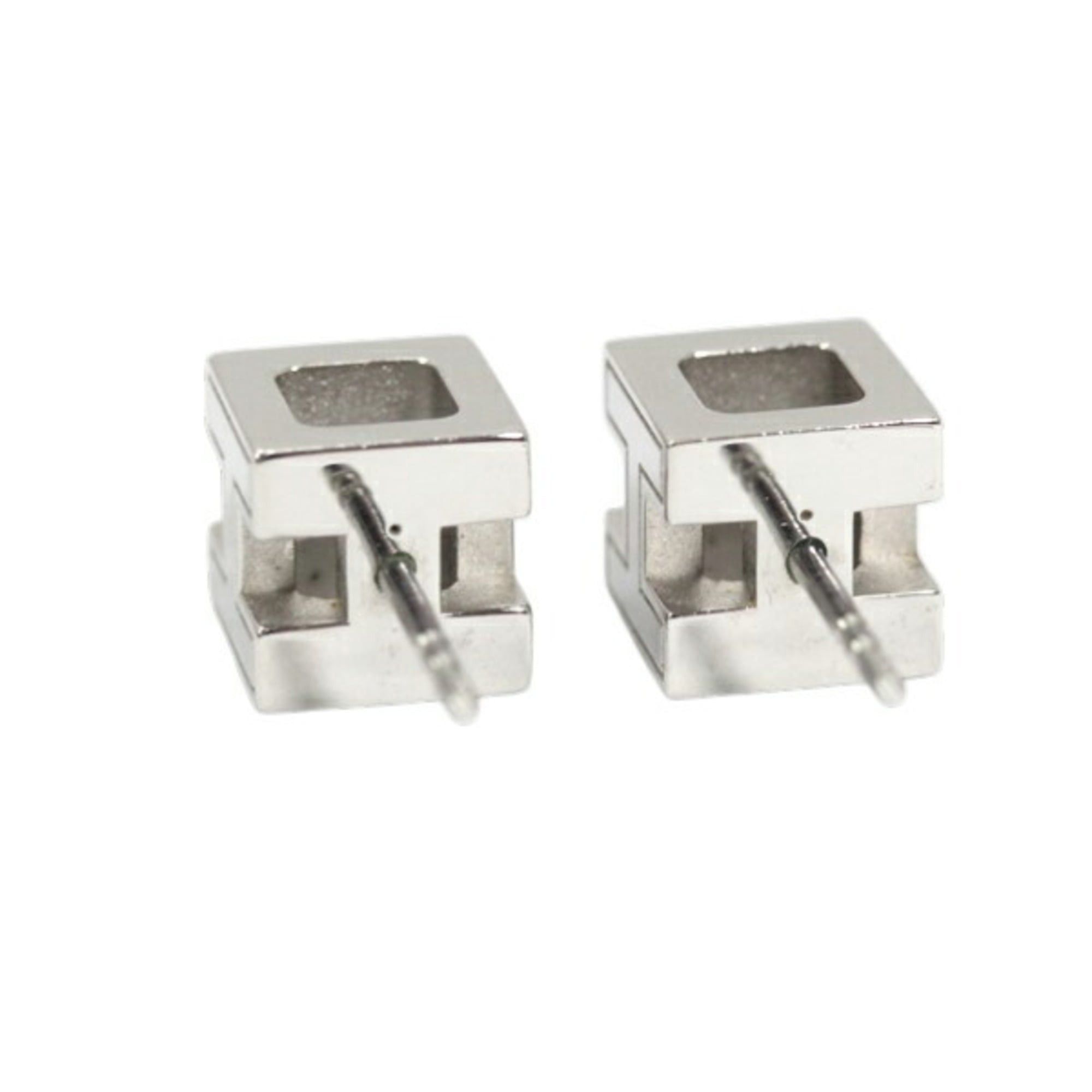 Hermes Hermes H Cube Mini Earrings, Pink Silver Lacquer, HERMES, Women's, KM2847 Size ONE SIZE - 5 Thumbnail
