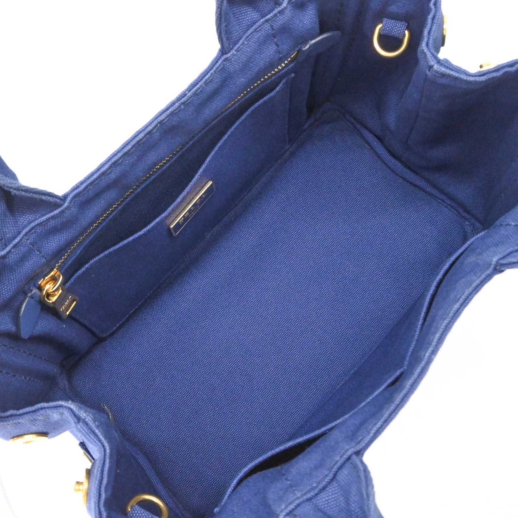 Prada PRADA Canapa Tote Bag Shoulder Handbag Canvas Blue Women's 1BG439 Size ONE SIZE - 12 Thumbnail
