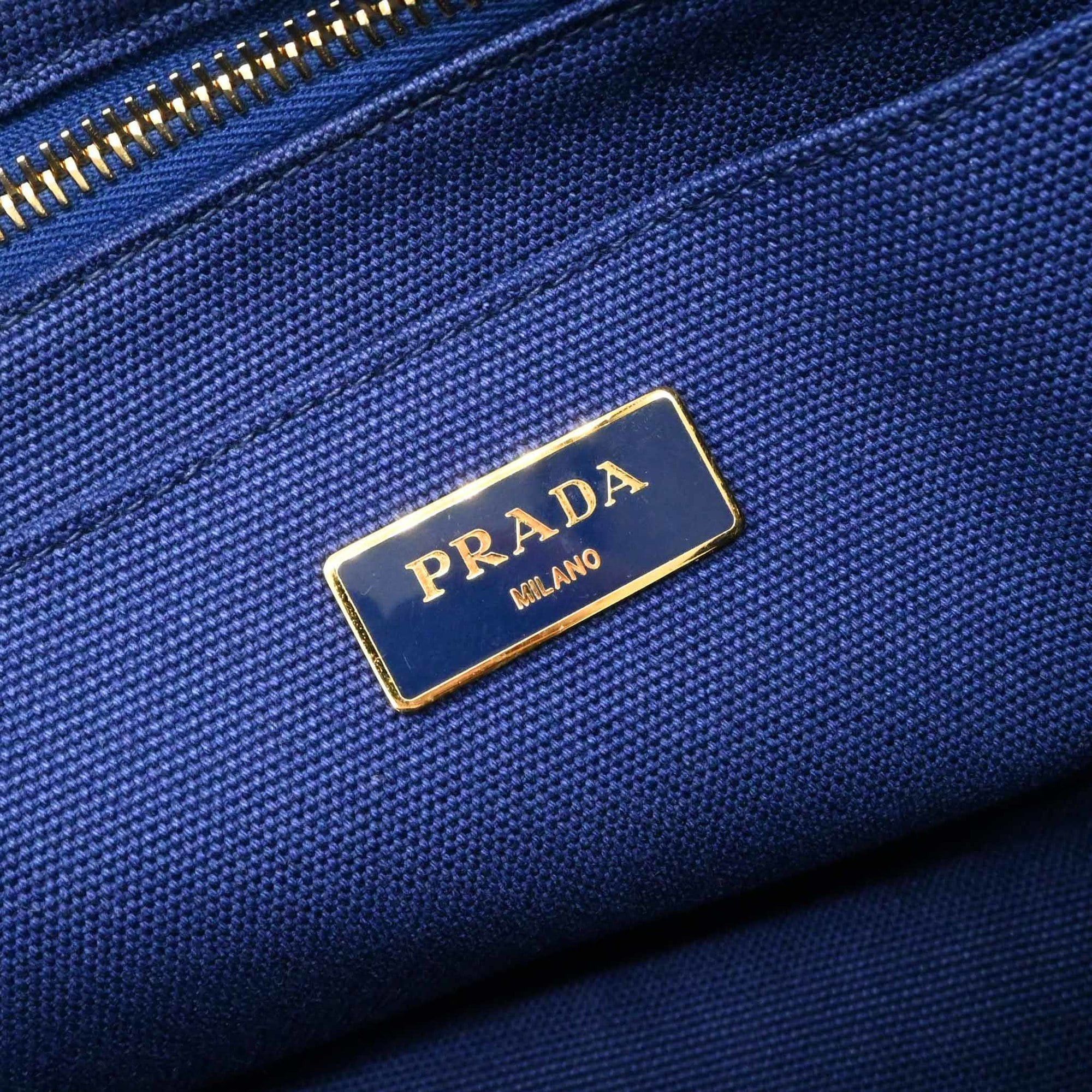 Prada PRADA Canapa Tote Bag Shoulder Handbag Canvas Blue Women's 1BG439 Size ONE SIZE - 16 Thumbnail