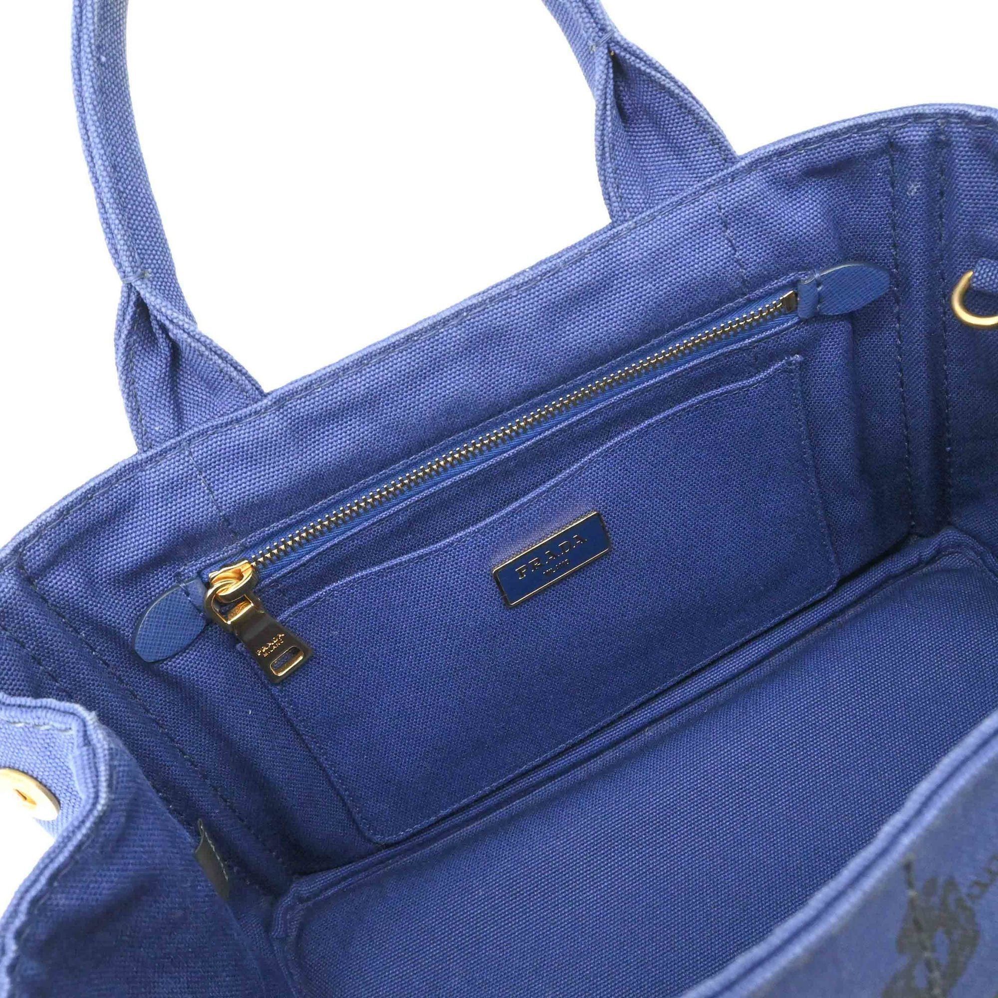 Prada PRADA Canapa Tote Bag Shoulder Handbag Canvas Blue Women's 1BG439 Size ONE SIZE - 13 Thumbnail