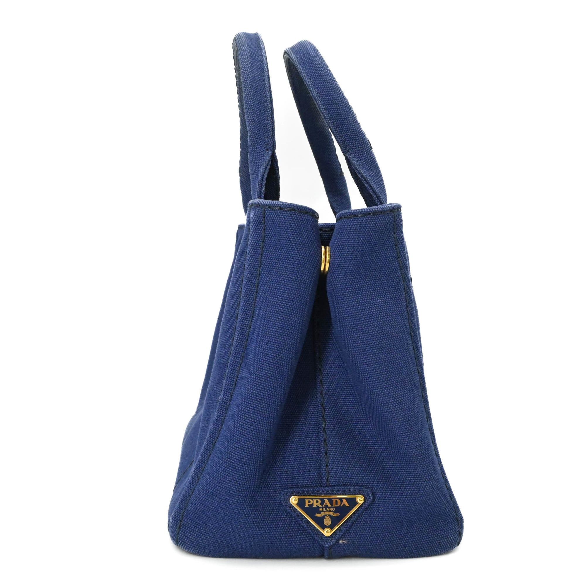 Prada PRADA Canapa Tote Bag Shoulder Handbag Canvas Blue Women's 1BG439 Size ONE SIZE - 4 Thumbnail