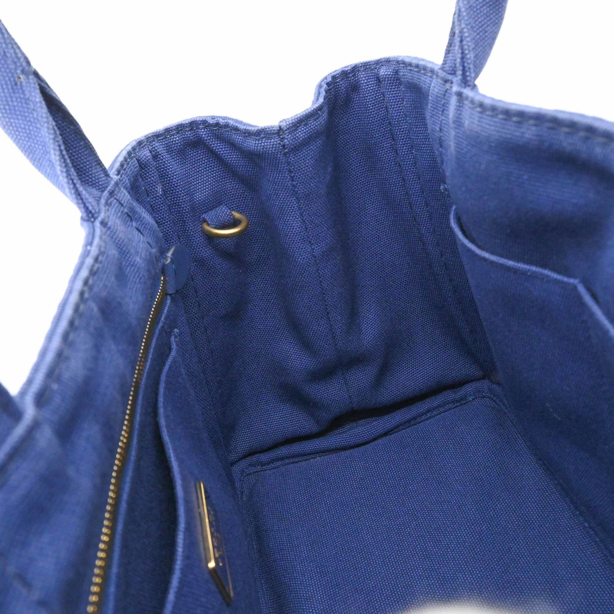 Prada PRADA Canapa Tote Bag Shoulder Handbag Canvas Blue Women's 1BG439 Size ONE SIZE - 14 Thumbnail