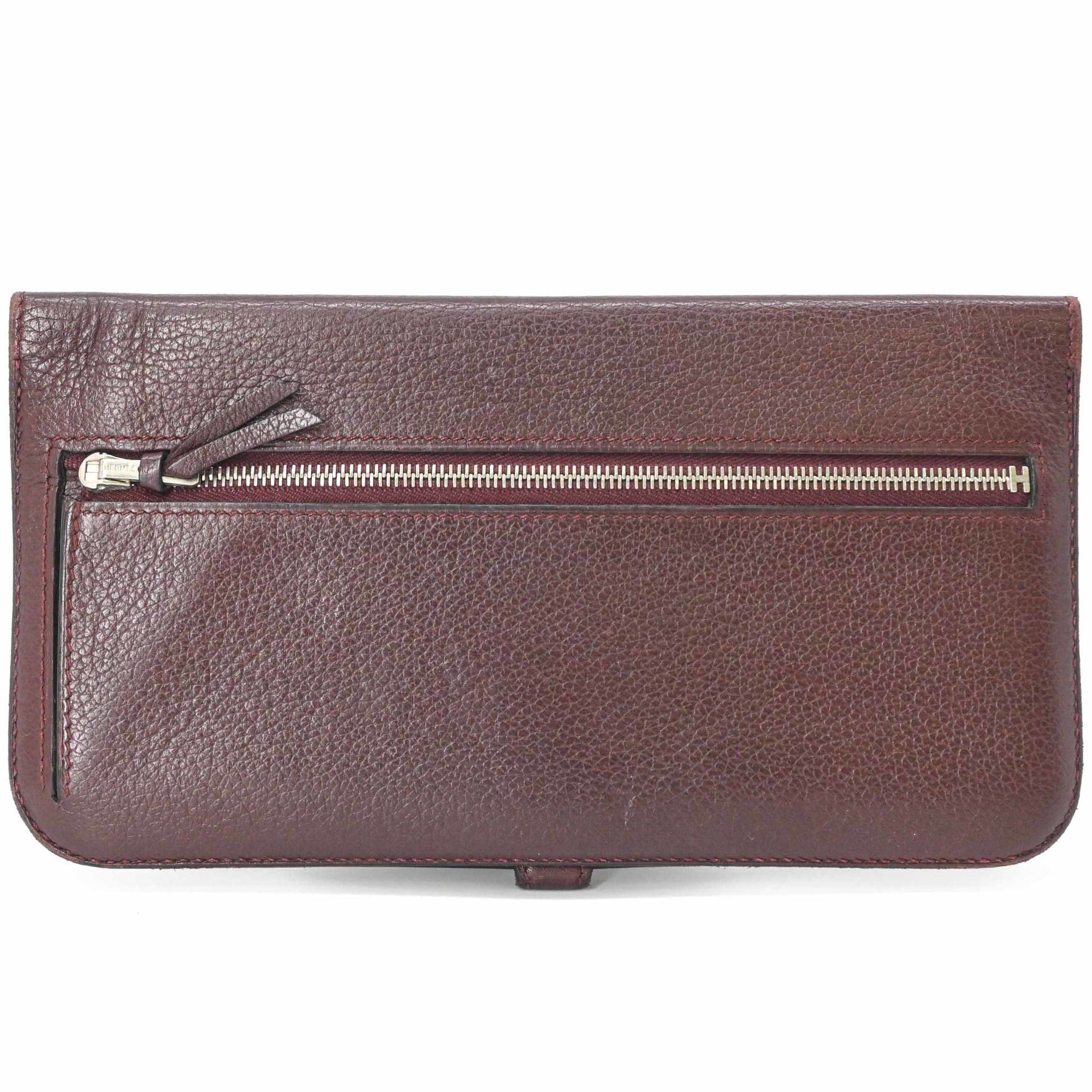 Hermes HERMES Dogon Long Wallet, Taurillon Clemence Leather, Brown, Women's, Silver Hardware, □R Stamp Size ONE SIZE - 2 Thumbnail