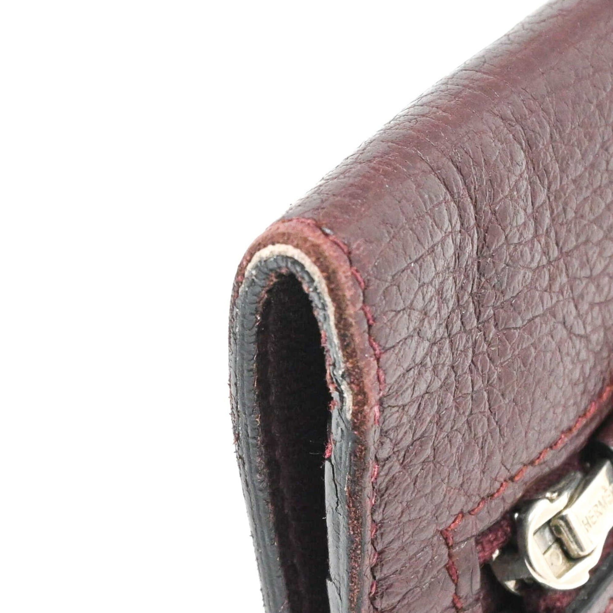 Hermes HERMES Dogon Long Wallet, Taurillon Clemence Leather, Brown, Women's, Silver Hardware, □R Stamp Size ONE SIZE - 15 Thumbnail
