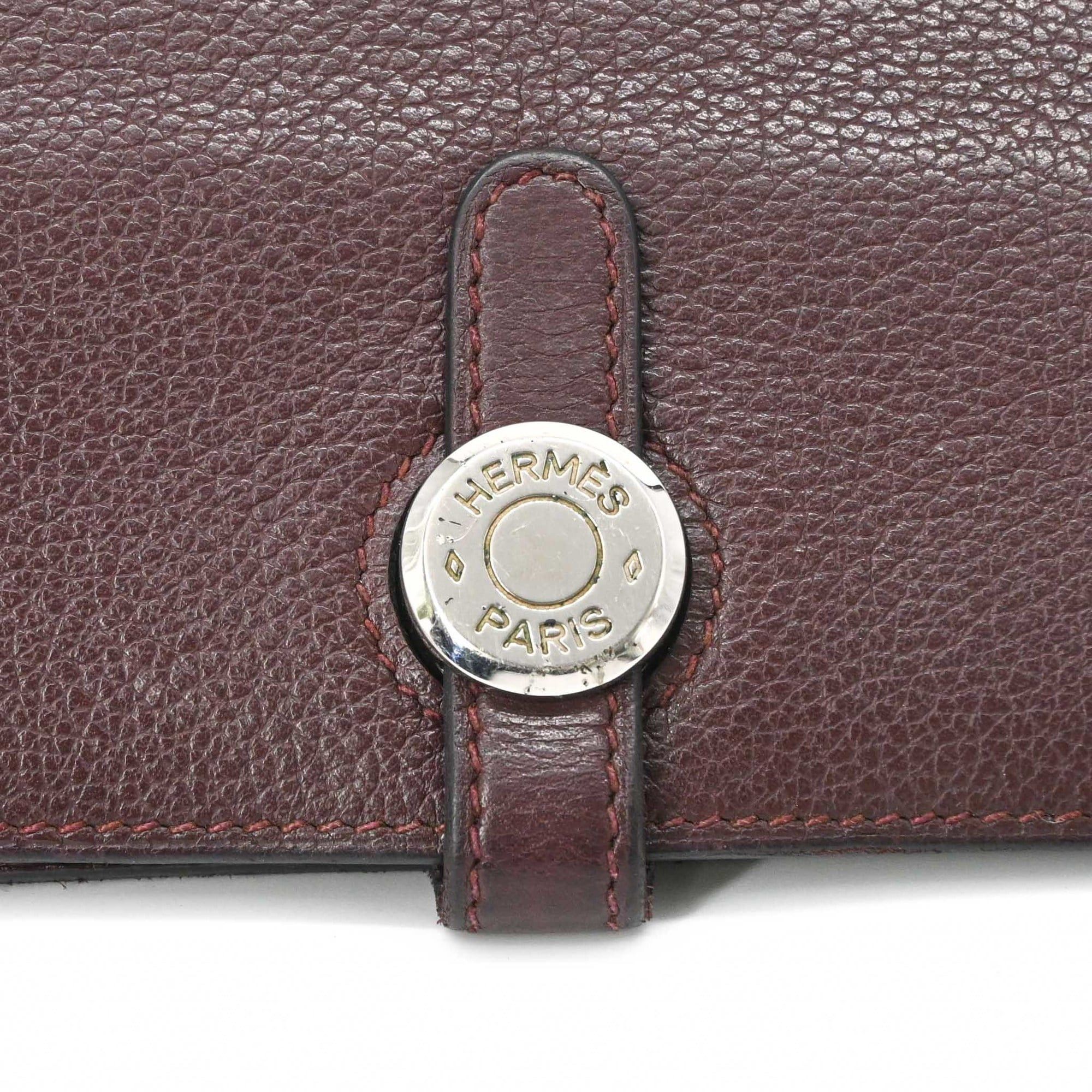 Hermes HERMES Dogon Long Wallet, Taurillon Clemence Leather, Brown, Women's, Silver Hardware, □R Stamp Size ONE SIZE - 5 Thumbnail