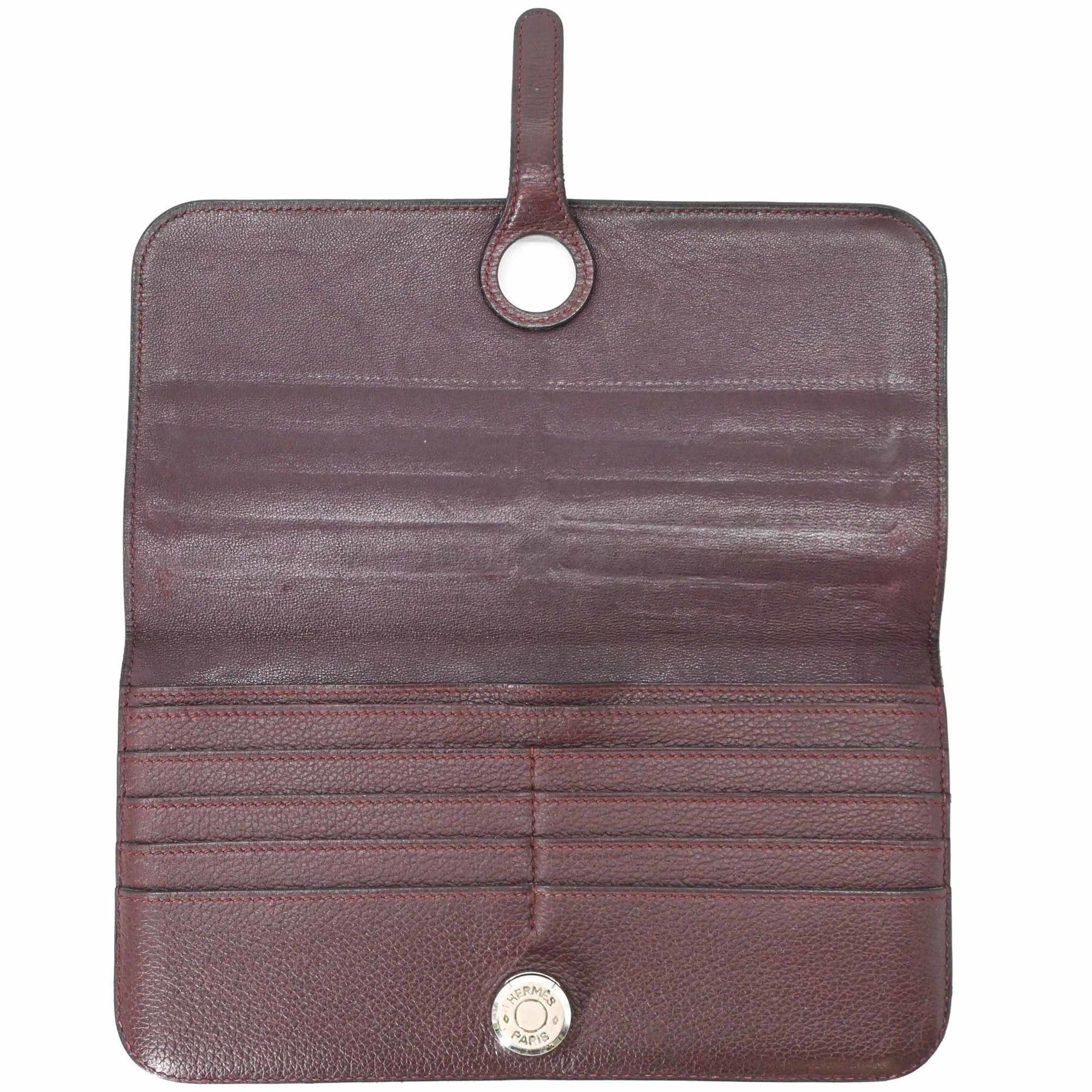 Hermes HERMES Dogon Long Wallet, Taurillon Clemence Leather, Brown, Women's, Silver Hardware, □R Stamp Size ONE SIZE - 6 Thumbnail