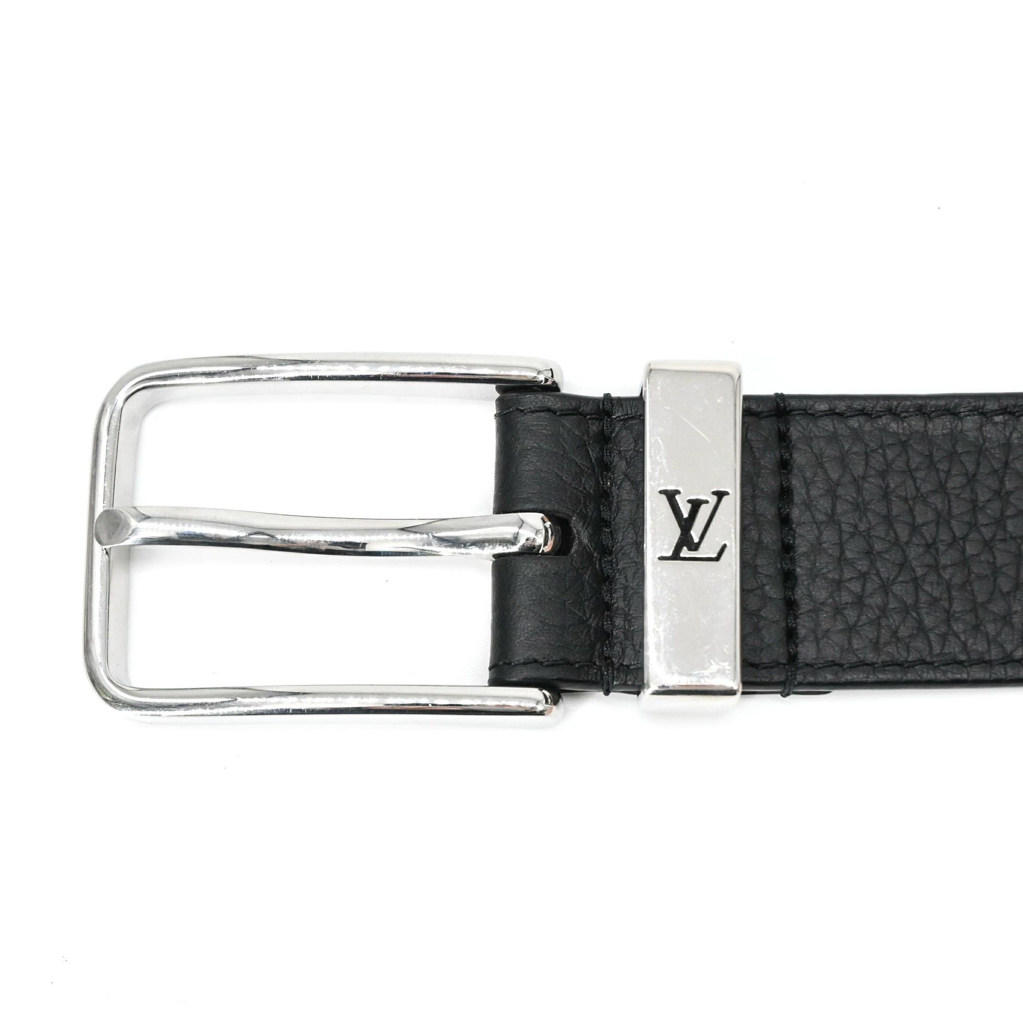 Louis Vuitton Louis Vuitton Belt Pont Neuf Taurillon Leather 34mm Black M8202 Size ONE SIZE - 3 Thumbnail