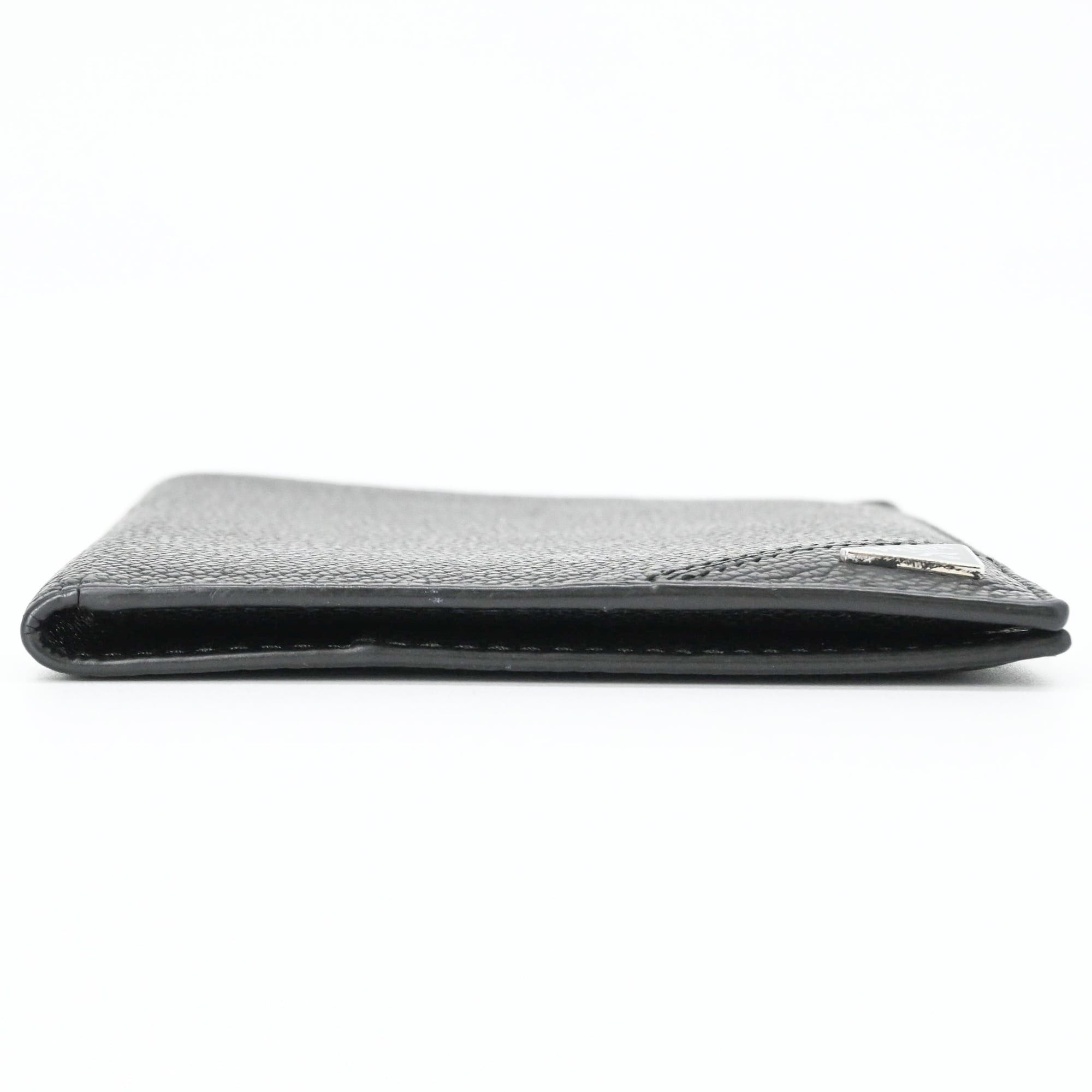 Prada Prada Passport Case Card Saffiano Triangle Leather Black Size ONE SIZE - 3 Thumbnail