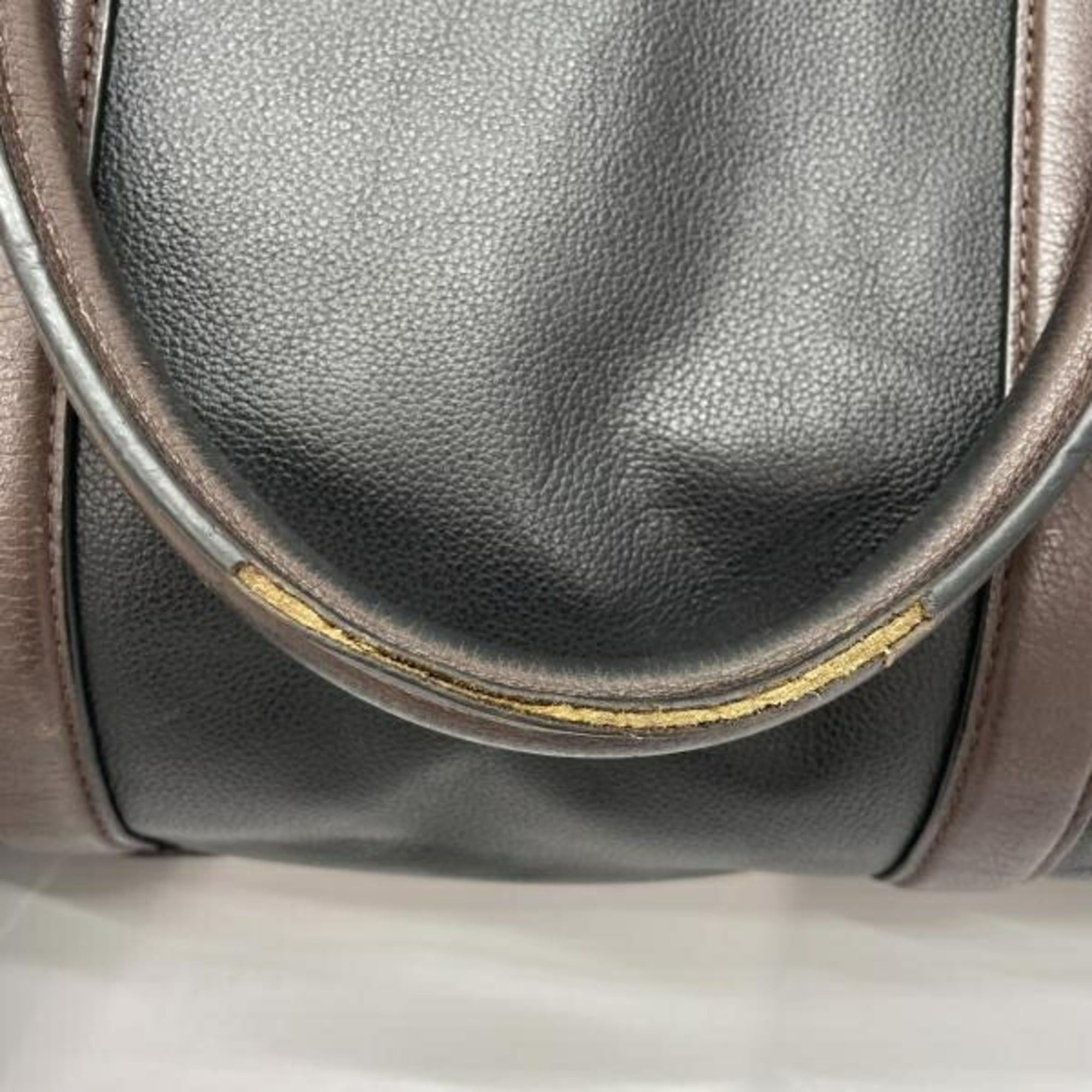 Coach COACH Leather Tote Bag (Black/Brown) Size ONE SIZE - 8 Thumbnail