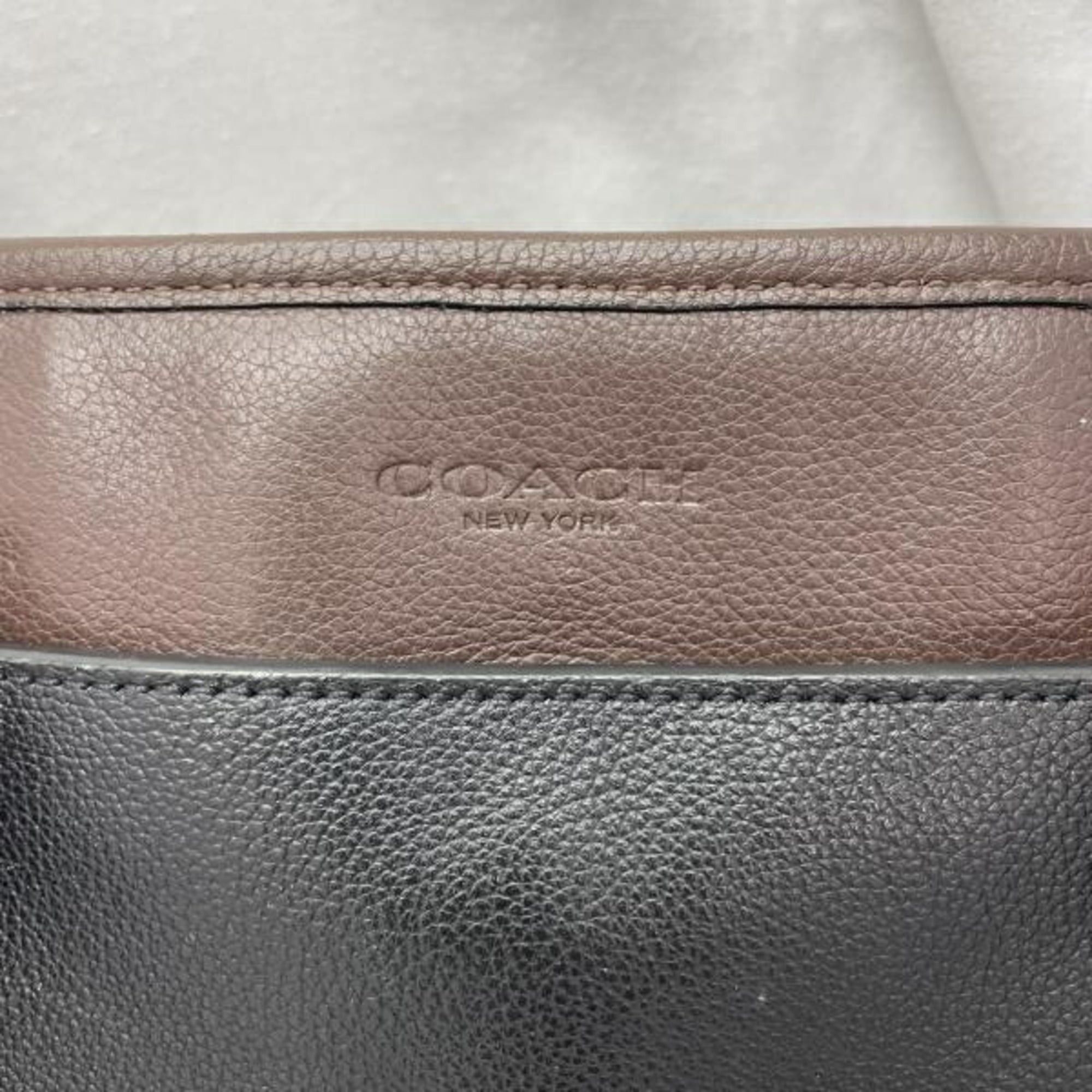 Coach COACH Leather Tote Bag (Black/Brown) Size ONE SIZE - 7 Thumbnail
