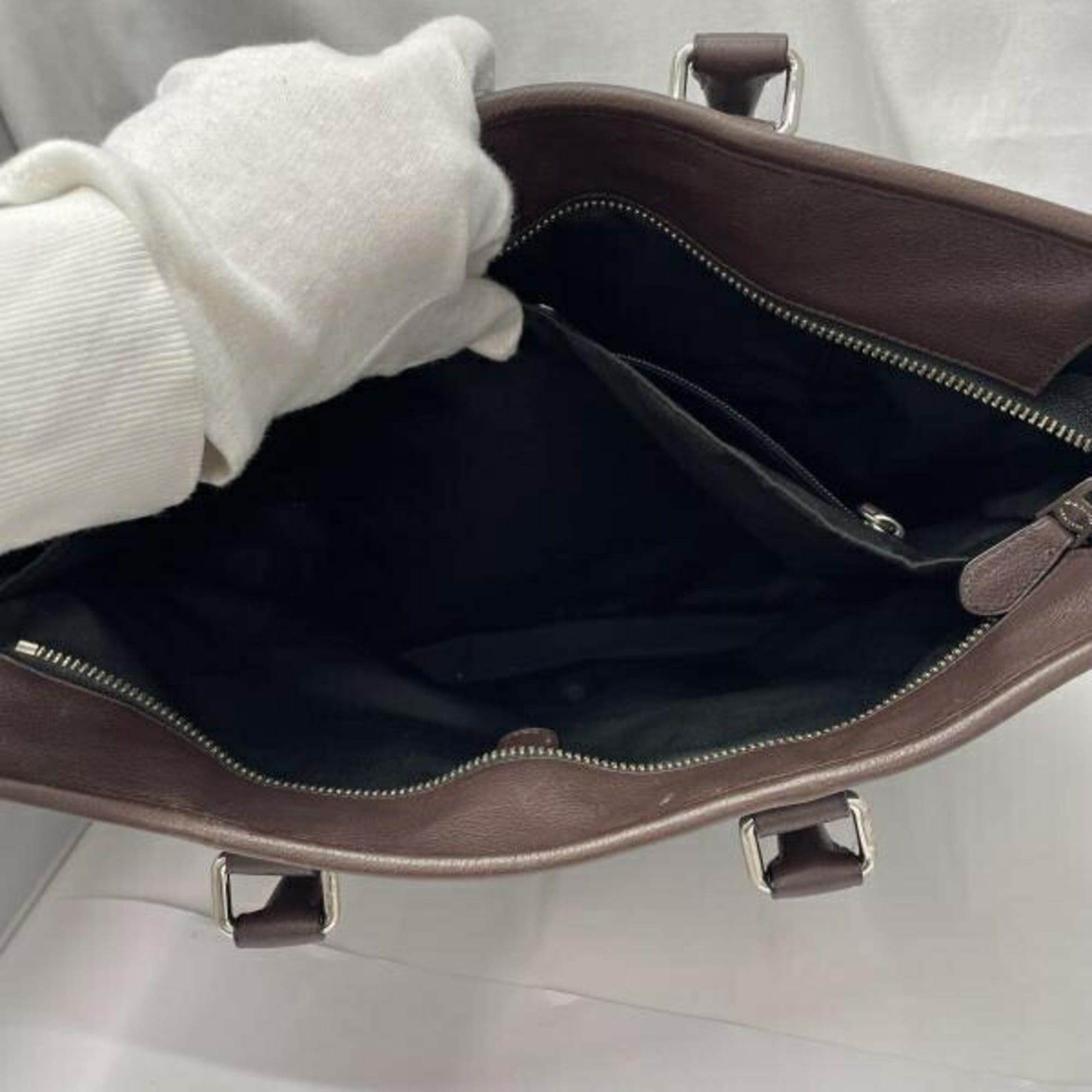 Coach COACH Leather Tote Bag (Black/Brown) Size ONE SIZE - 4 Thumbnail
