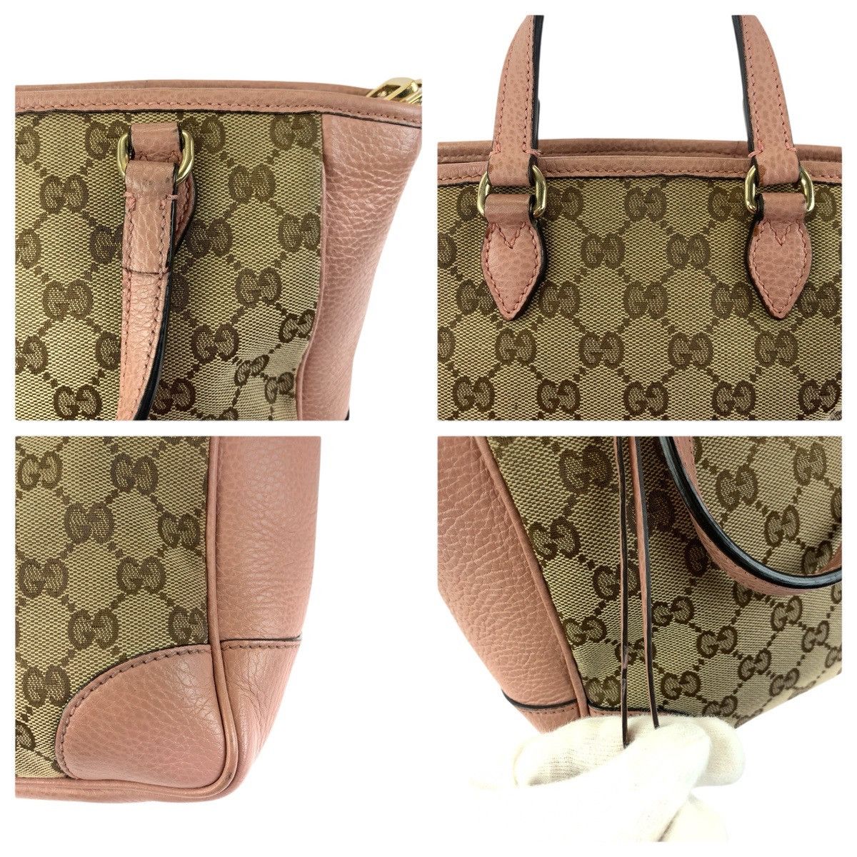 Gucci Gucci Gucci GG Canvas Leather 2way Bag Leather Shoulder Bag 449241 DUTY FREE for USA Size ONE SIZE - 6 Thumbnail