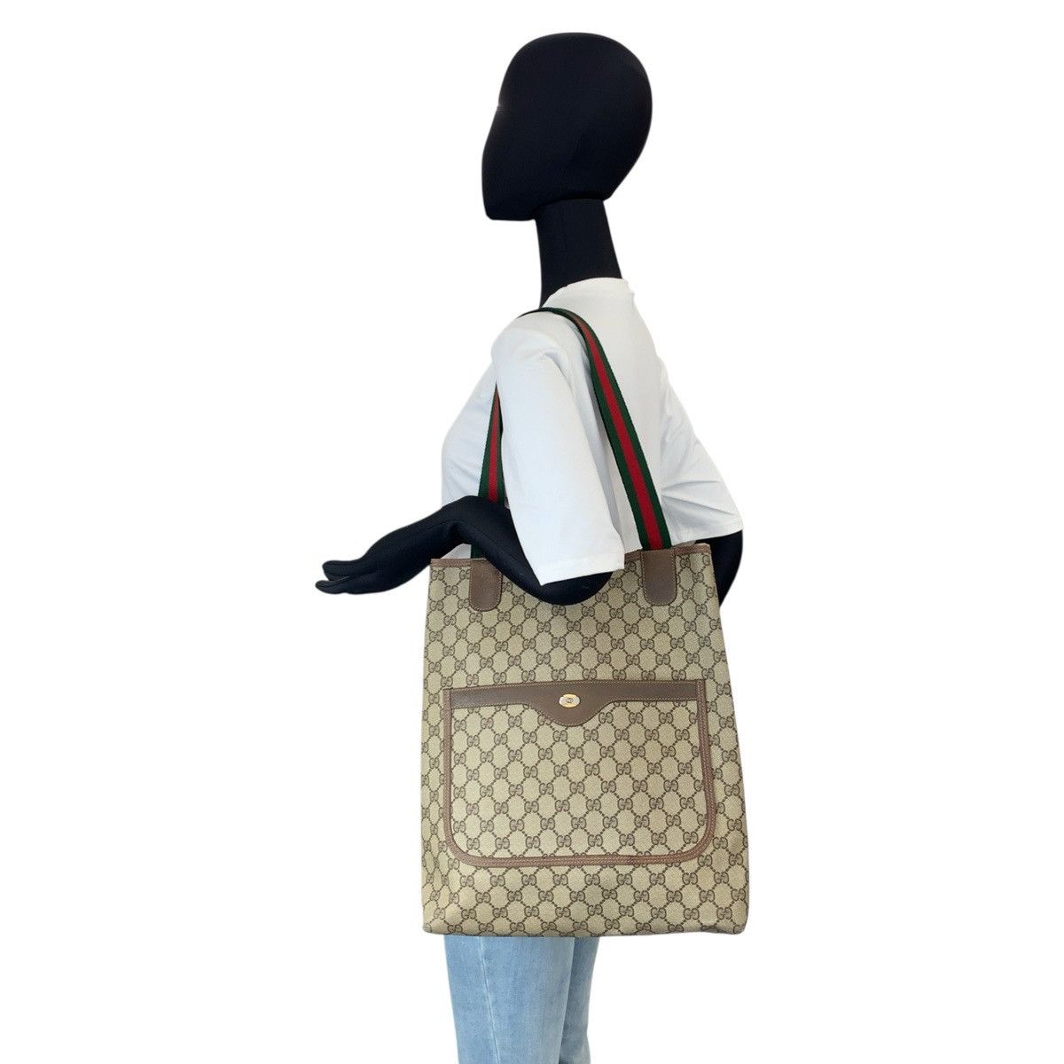 Gucci Gucci Gucci GG Supreme Canvas Leather 2way Shoulder Bag Textile Tote Bag 3902003 DUTY FREE for USA Size ONE SIZE - 7 Thumbnail
