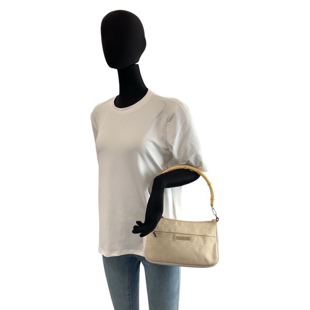 Gucci Gucci Gucci GG Canvas Bamboo Handbag Leather Handbag 0013870 DUTY FREE for USA Size ONE SIZE - 7 Thumbnail