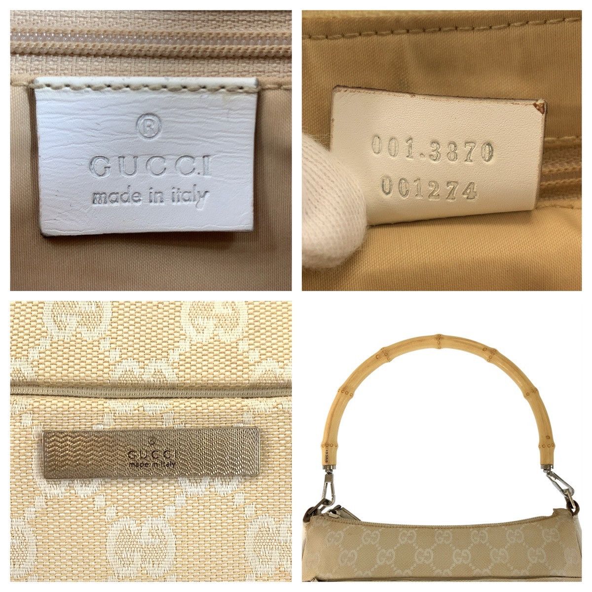 Gucci Gucci Gucci GG Canvas Bamboo Handbag Leather Handbag 0013870 DUTY FREE for USA Size ONE SIZE - 3 Thumbnail