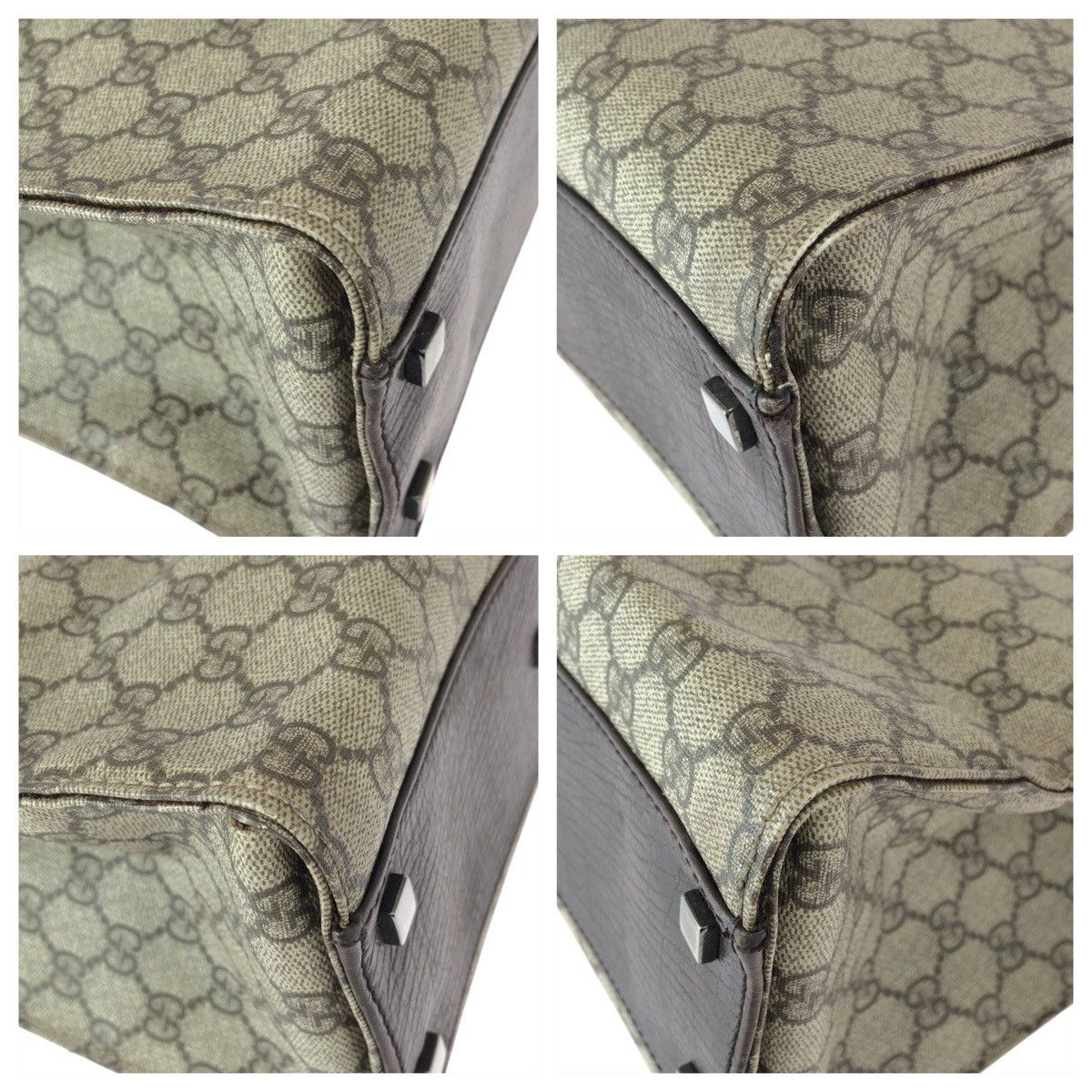 Gucci Gucci Gucci GG Supreme Canvas Leather Tote Bag Textile Tote Bag 91249 DUTY FREE for USA Size ONE SIZE - 3 Thumbnail