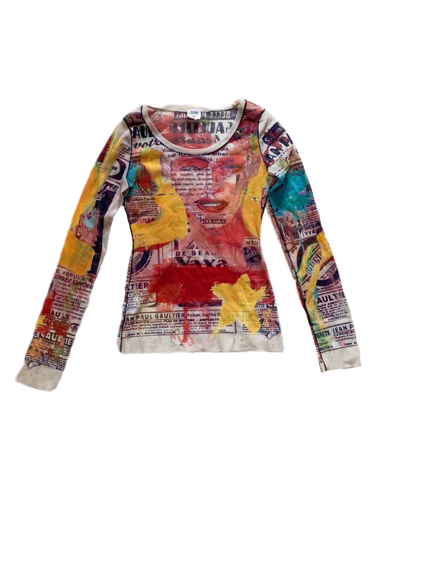 Jean Paul Gaultier Jean Paul Gaultier Mesh Portrait Print Top Size M / US 6-8 / IT 42-44 - 4 Thumbnail