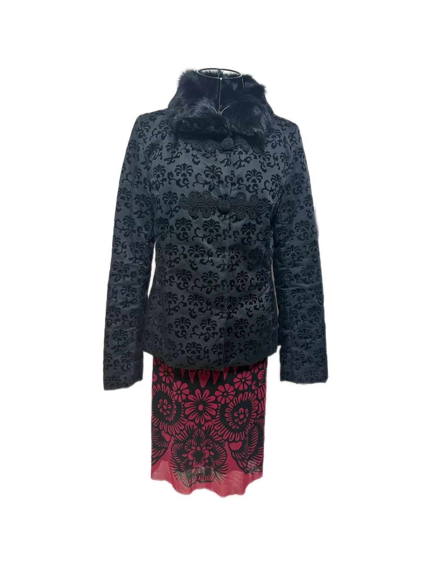 Vivienne Tam Vivienne Tam Lotus Button Fur Collar Coat Size M / US 6-8 / IT 42-44 - 4 Thumbnail