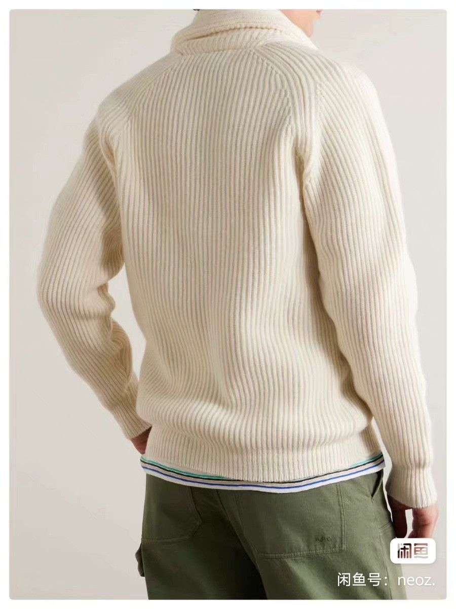 Drake's Drakes Virgin Wool Shawl Collar Sweater Size US XXS / EU 40 - 2 Thumbnail