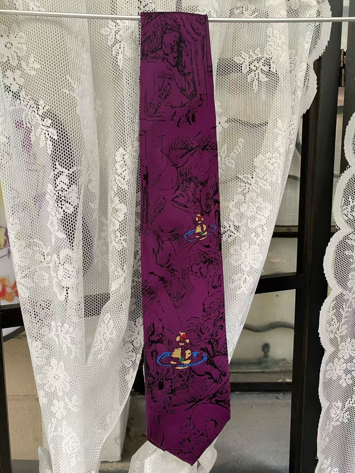 Vivienne Westwood Vivienne Westwood Purple Angel Line Tie Size ONE SIZE - 3 Thumbnail