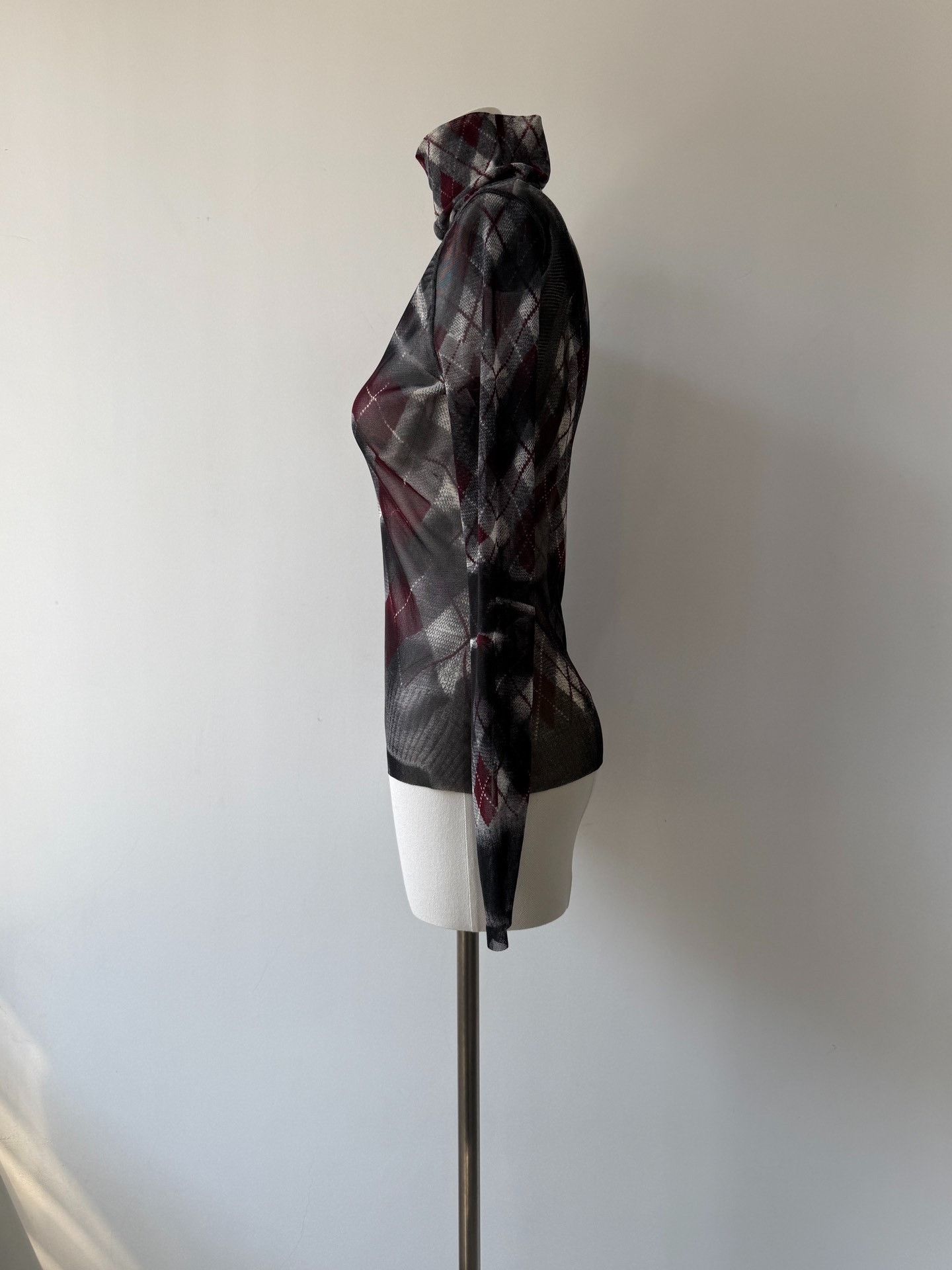 Jean Paul Gaultier Jean Paul Gaultier Plaid Mesh Sheer Top Size S / US 4 / IT 40 - 3 Thumbnail