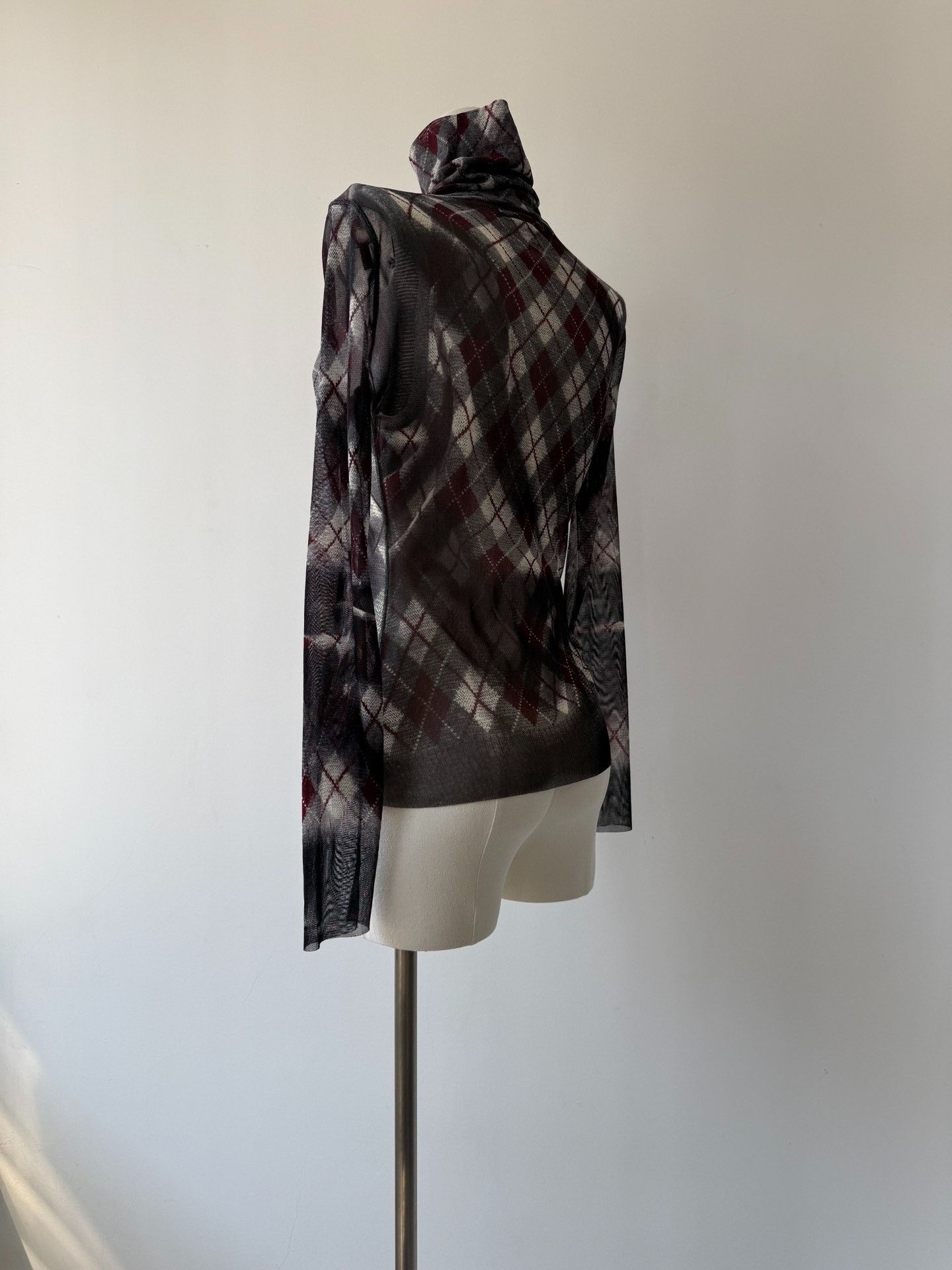 Jean Paul Gaultier Jean Paul Gaultier Plaid Mesh Sheer Top Size S / US 4 / IT 40 - 4 Thumbnail