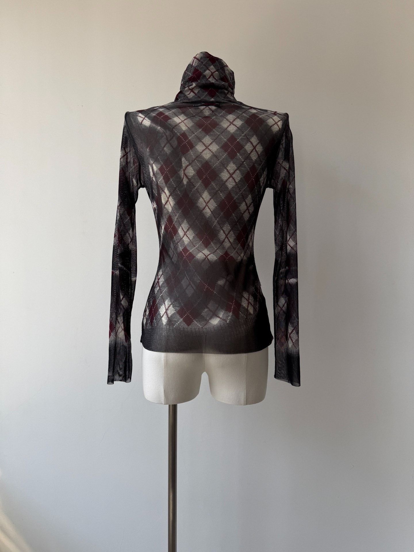 Jean Paul Gaultier Jean Paul Gaultier Plaid Mesh Sheer Top Size S / US 4 / IT 40 - 5 Thumbnail