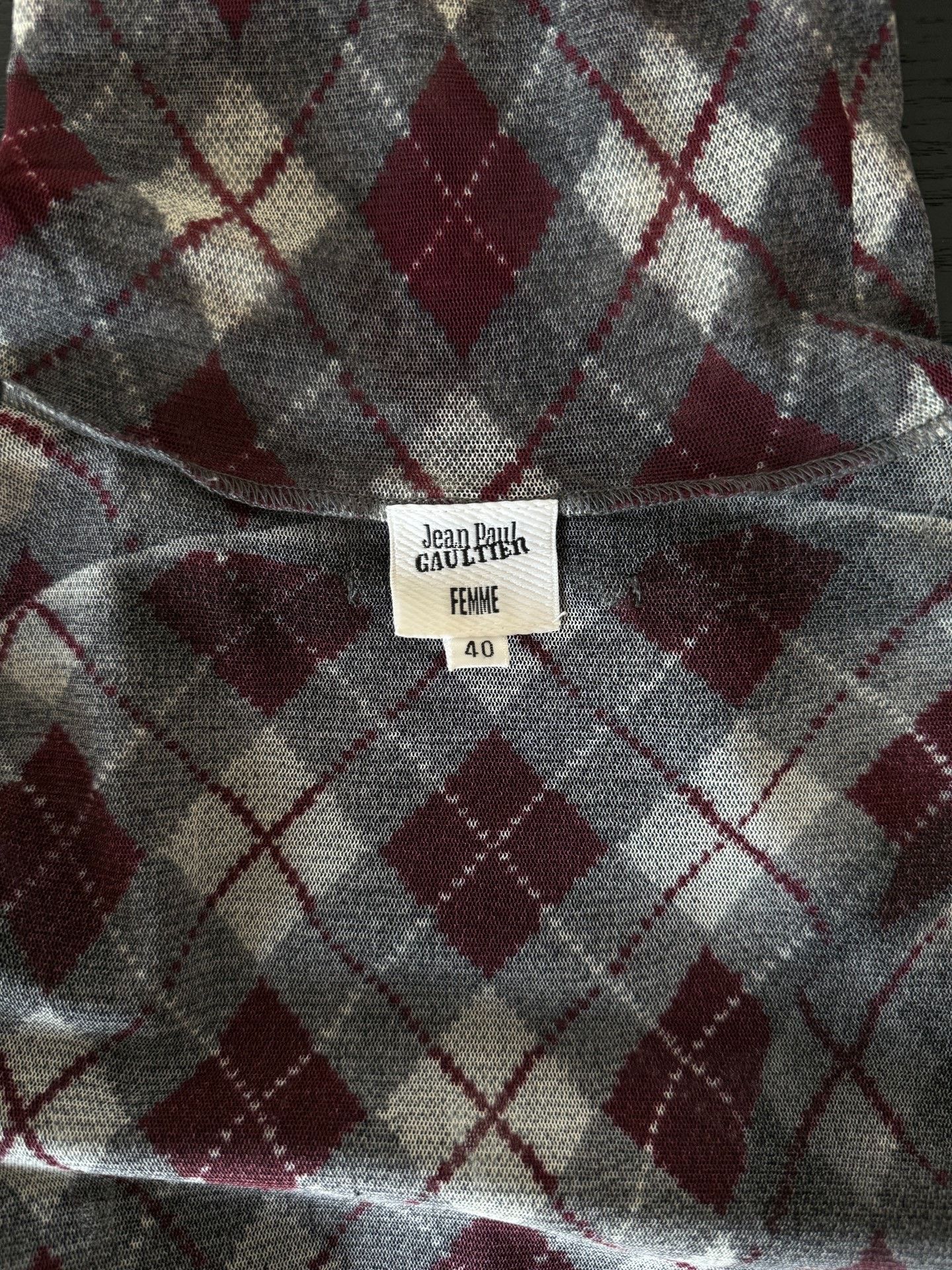 Jean Paul Gaultier Jean Paul Gaultier Plaid Mesh Sheer Top Size S / US 4 / IT 40 - 6 Thumbnail