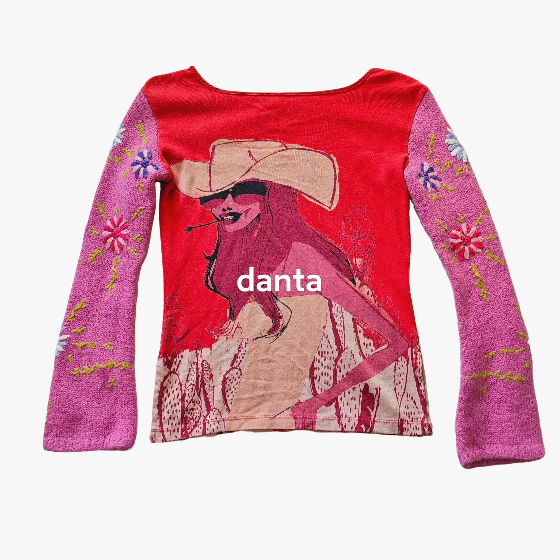 Custo Barcelona Custo Barcelona 00s Embroidered Long-Sleeve Top Size M / US 6-8 / IT 42-44 - 2 Thumbnail