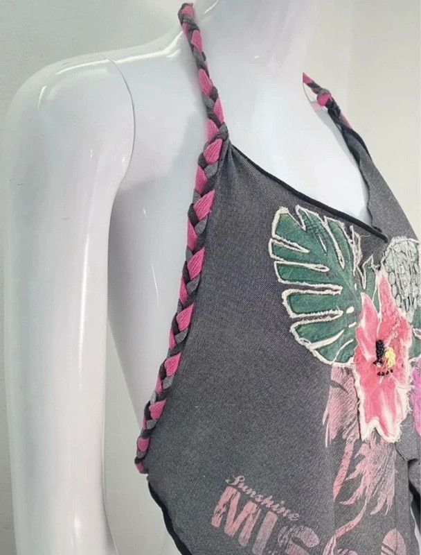 Miss Sixty Miss Sixty Vintage Beaded Halter Backless Vest Size M / US 6-8 / IT 42-44 - 3 Thumbnail