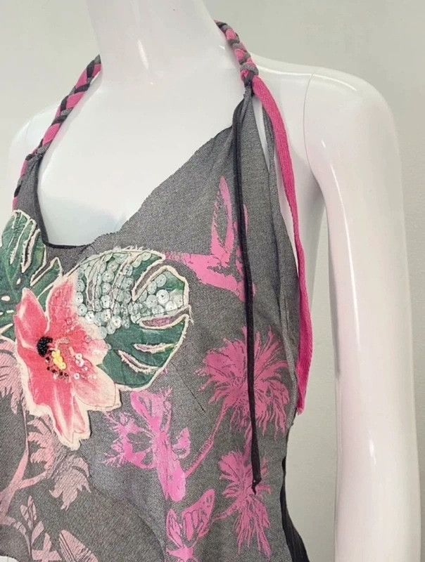 Miss Sixty Miss Sixty Vintage Beaded Halter Backless Vest Size M / US 6-8 / IT 42-44 - 5 Thumbnail