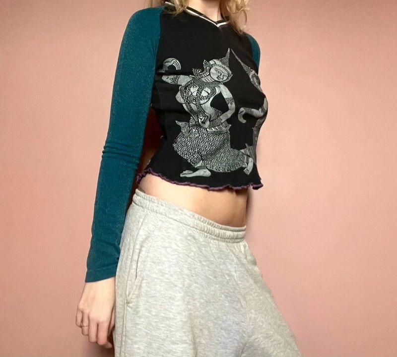 Custo Barcelona Custo Barcelona 00's Vintage V-neck Top Size S / US 4 / IT 40 - 3 Thumbnail