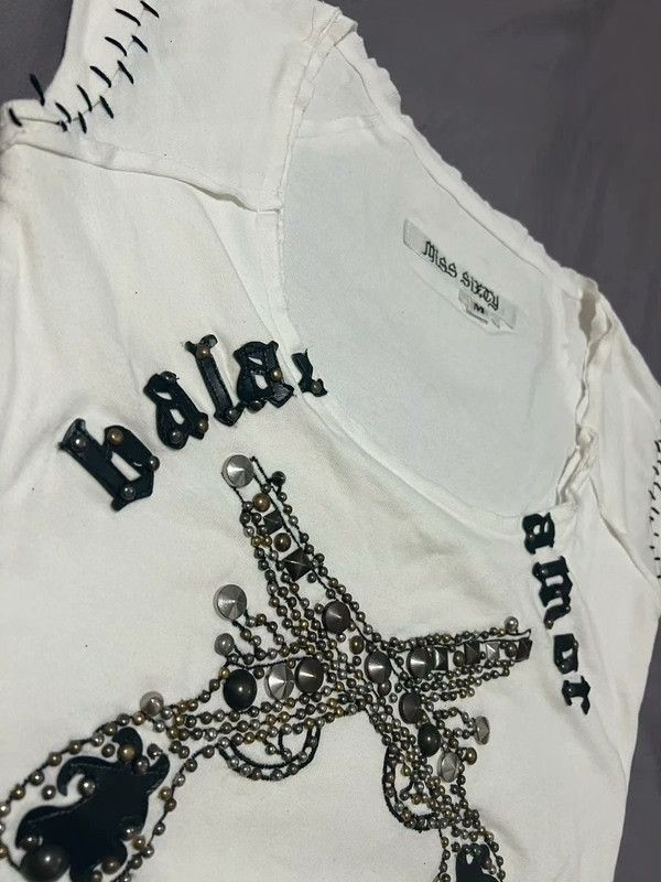 Miss Sixty Miss Sixty Rivet Bead Short Sleeve Vest Size M / US 6-8 / IT 42-44 - 3 Thumbnail