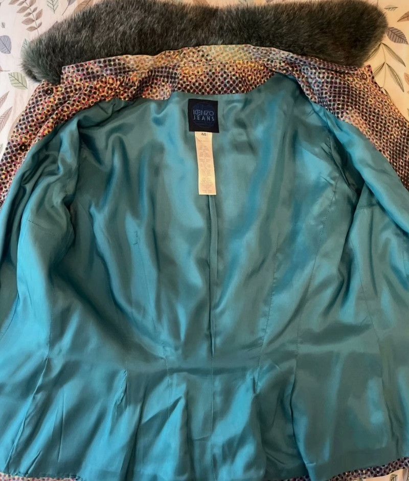 Kenzo KENZO Pop Art Fur Collar Cardigan Size S / US 4 / IT 40 - 7 Thumbnail