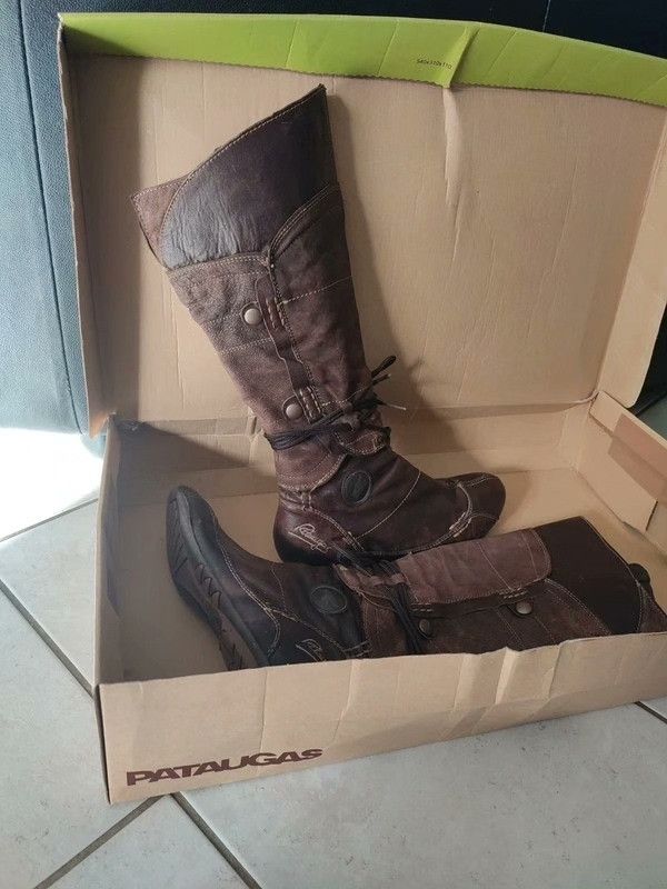 Patta Pataugas Brown Nomadic Lace-Up Knee Boots Size US 7 / IT 37 - 2 Thumbnail