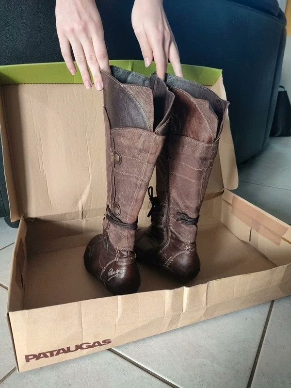 Patta Pataugas Brown Nomadic Lace-Up Knee Boots Size US 7 / IT 37 - 5 Thumbnail