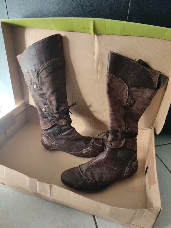 Patta Pataugas Brown Nomadic Lace-Up Knee Boots Size US 7 / IT 37 - 3 Thumbnail