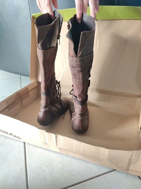 Patta Pataugas Brown Nomadic Lace-Up Knee Boots Size US 7 / IT 37 - 6 Thumbnail
