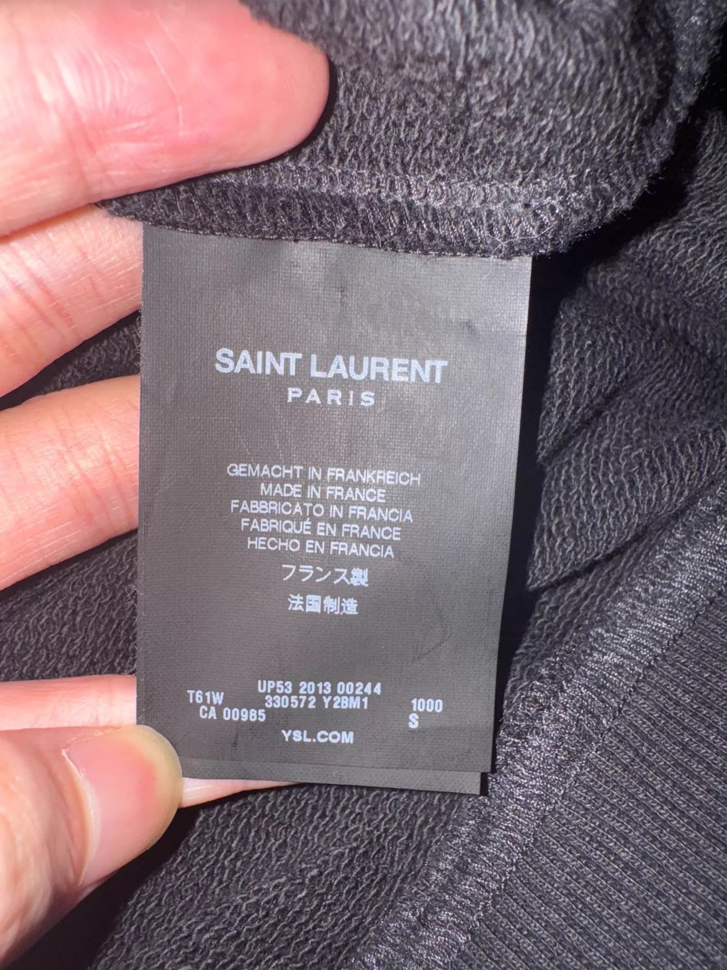 Saint Laurent Paris Black Hoodie with Chain Detail and Kangaroo Pocket Size US S / EU 44-46 / 1 - 7 Thumbnail