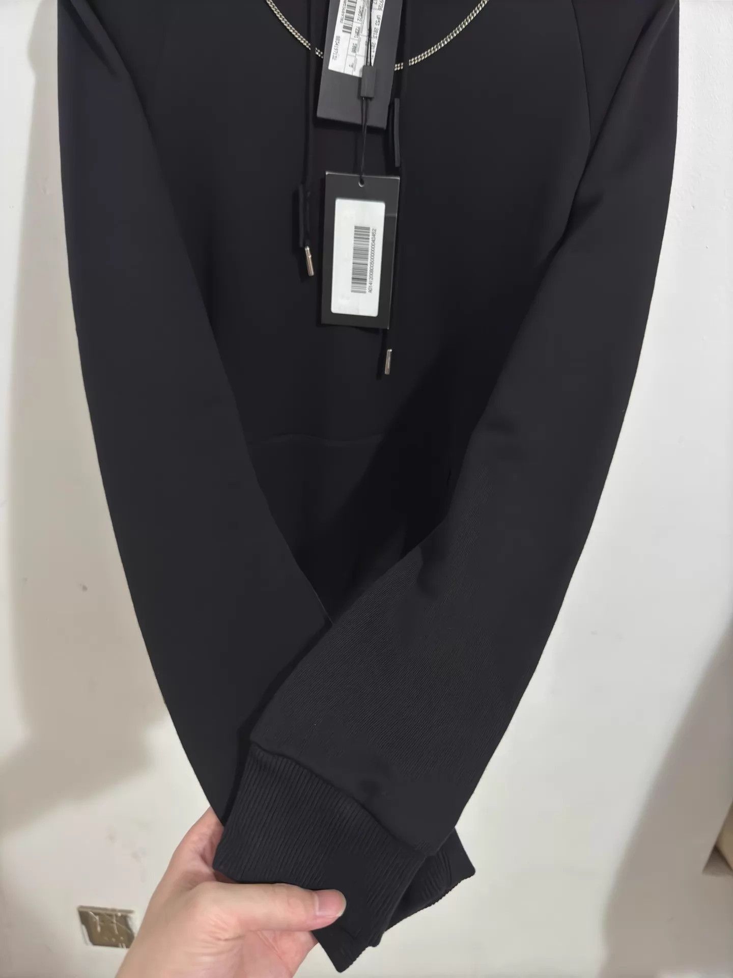 Saint Laurent Paris Black Hoodie with Chain Detail and Kangaroo Pocket Size US S / EU 44-46 / 1 - 4 Thumbnail