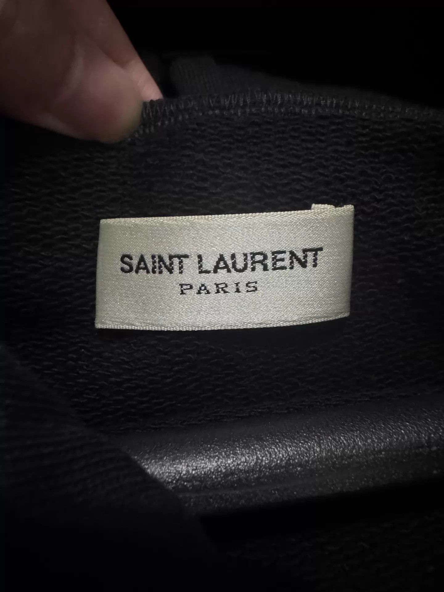 Saint Laurent Paris Black Hoodie with Chain Detail and Kangaroo Pocket Size US S / EU 44-46 / 1 - 6 Thumbnail