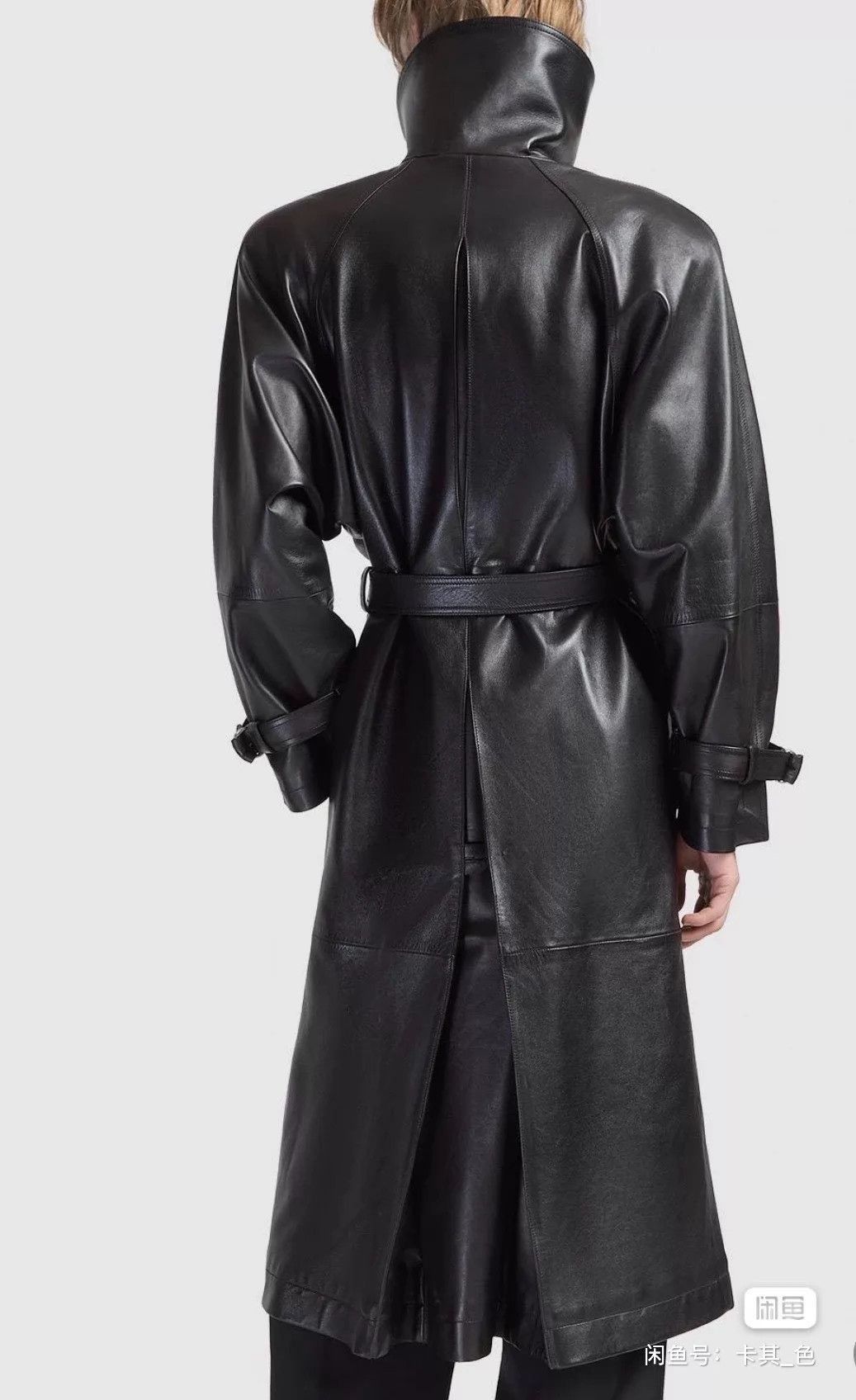 Yves Saint Laurent Black Leather Long Coat with Belt Size US S / EU 44-46 / 1 - 6 Thumbnail