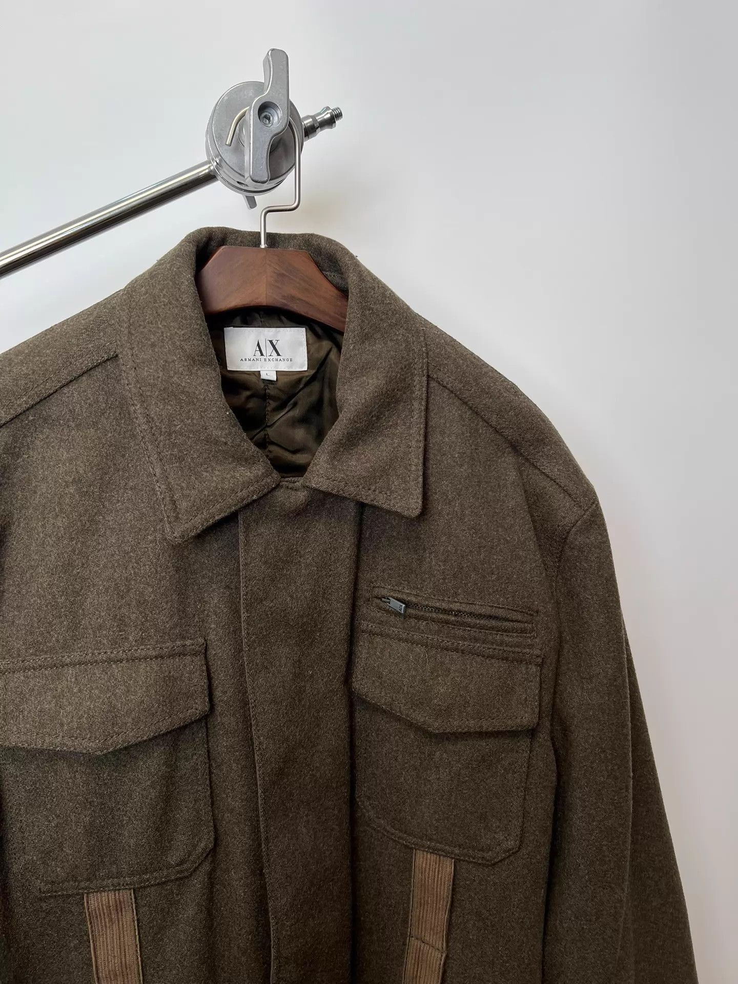 Armani Exchange Green Collared Jacket with Pockets, Size L Size US L / EU 52-54 / 3 - 4 Thumbnail