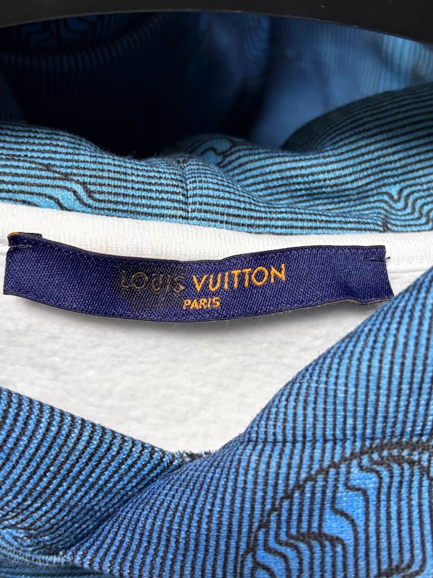 Louis Vuitton Blue Patterned Hoodie with Drawstring Size US L / EU 52-54 / 3 - 3 Thumbnail