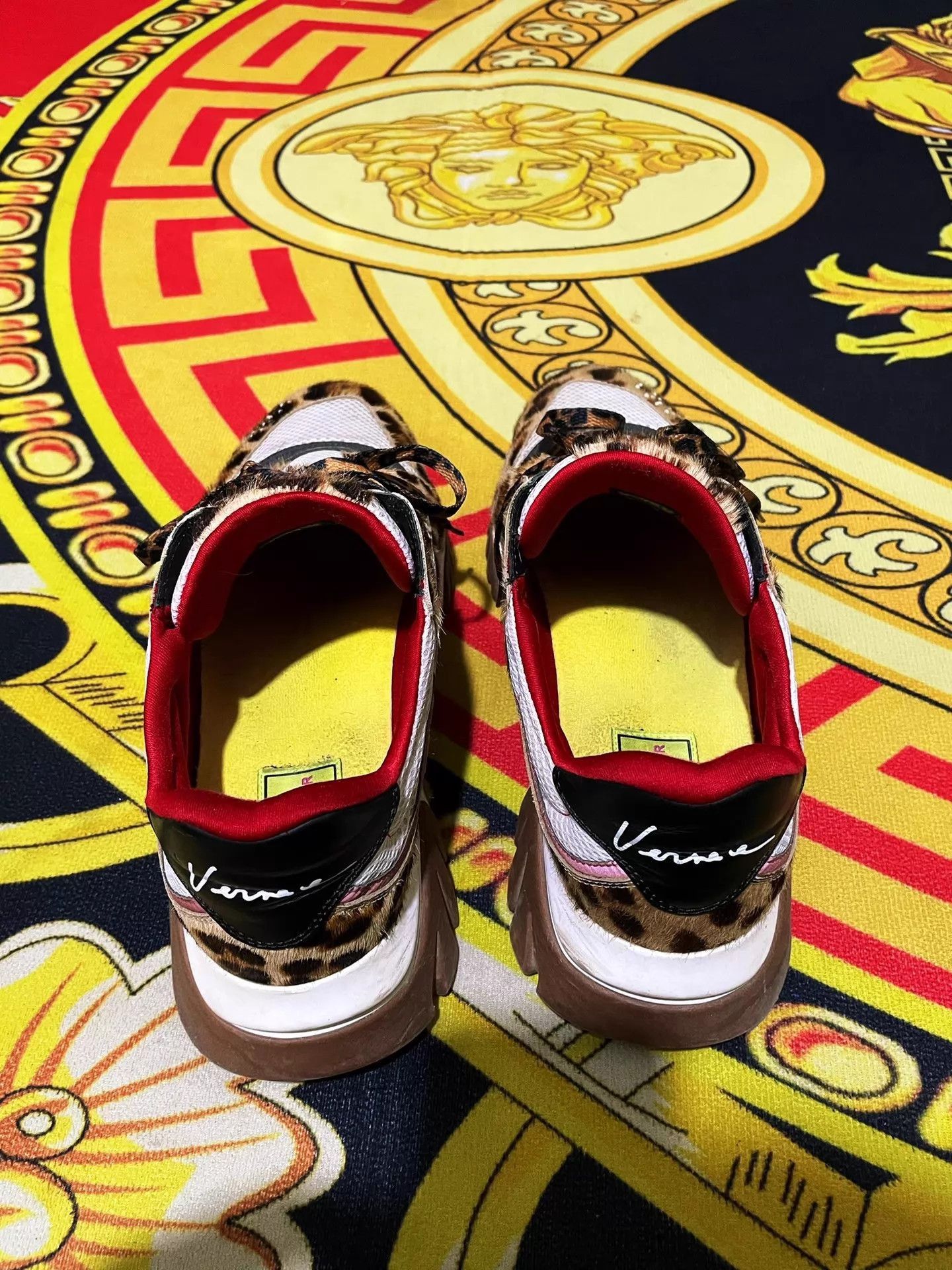 Versace Leopard Print Multi Color Lowtop Sneakers Size 9 Size US 9 / EU 42 - 3 Thumbnail