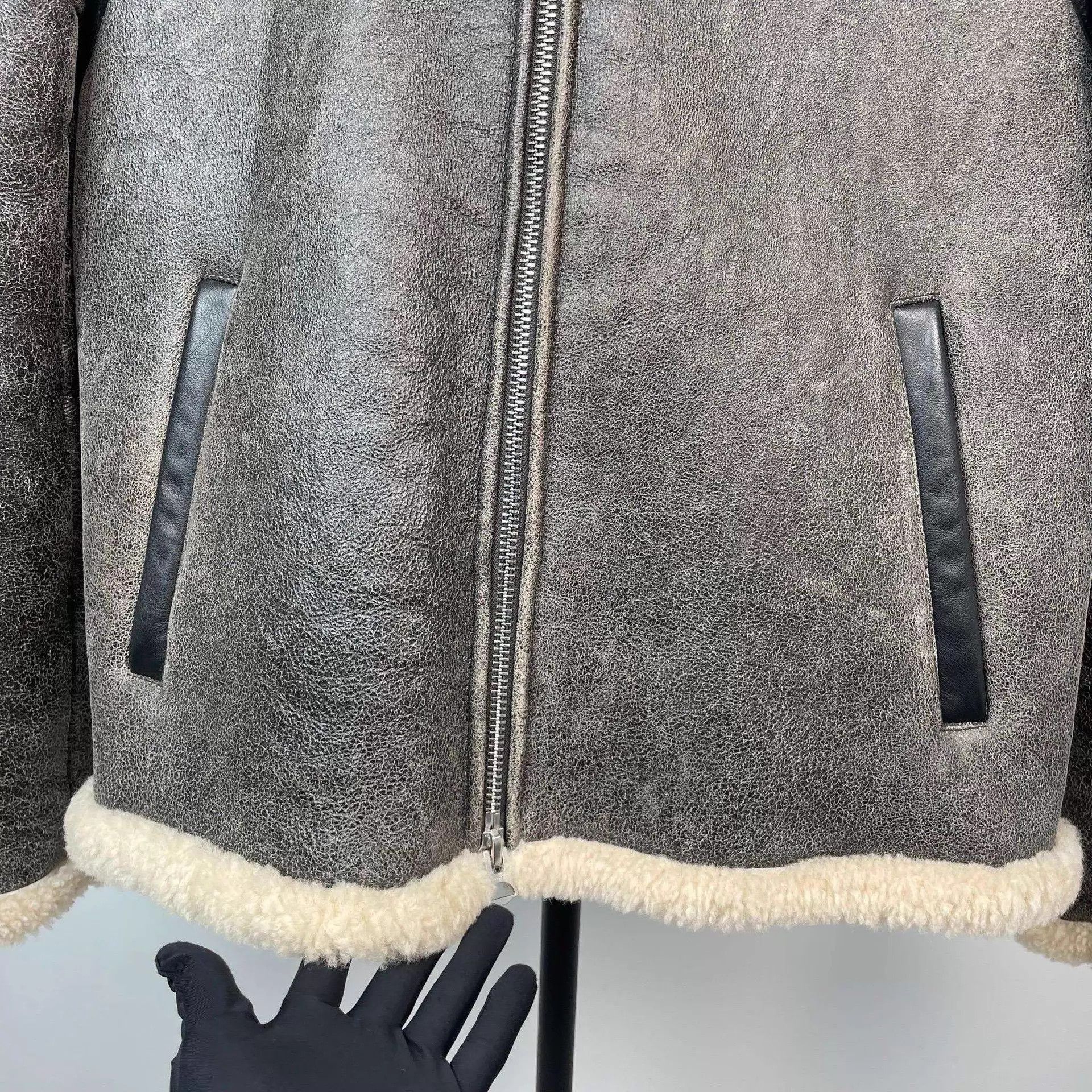 Acne Studios Brown Shearling Collar Leather Jacket Size S Size US S / EU 44-46 / 1 - 9 Thumbnail