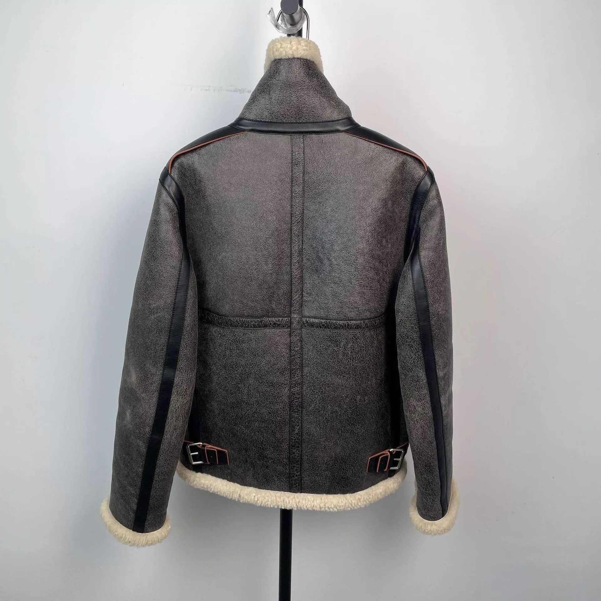 Acne Studios Brown Shearling Collar Leather Jacket Size S Size US S / EU 44-46 / 1 - 2 Thumbnail