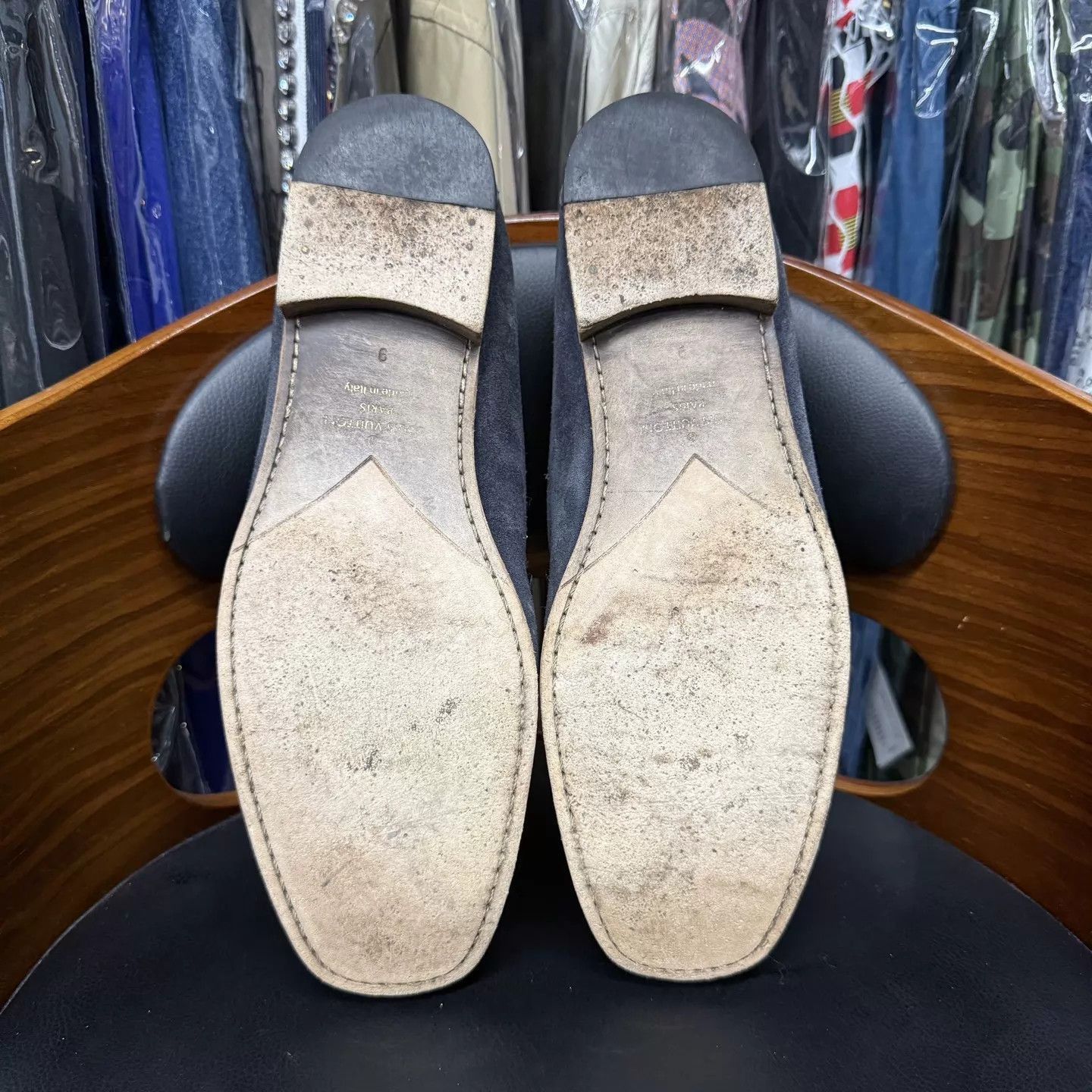Louis Vuitton Blue Suede Slip-On Loafers Size 10 Size US 10 / EU 43 - 9 Thumbnail